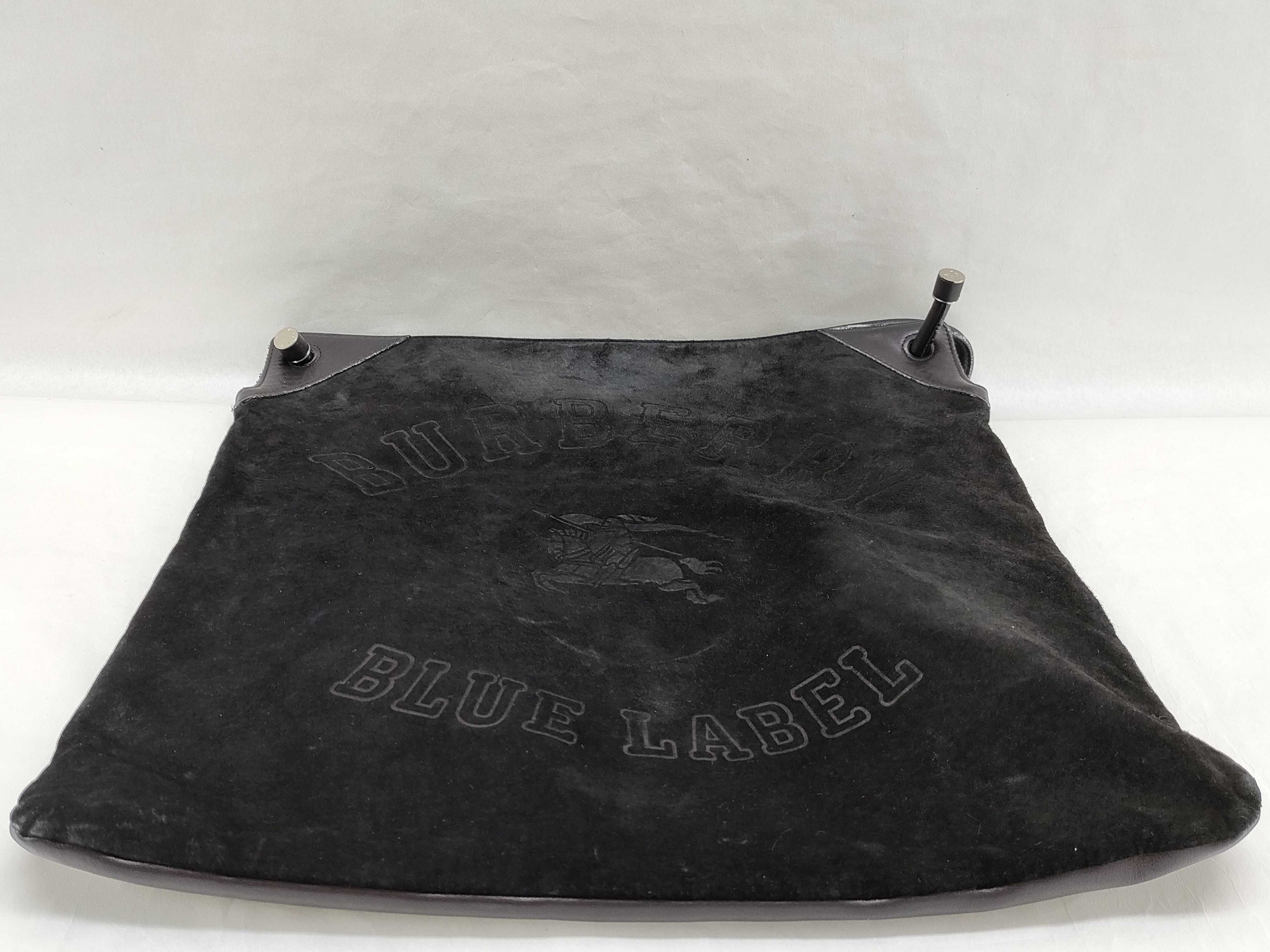 BLUE LABEL Pigskin Leather Horse Logo Black Shoulder Bag — view 7