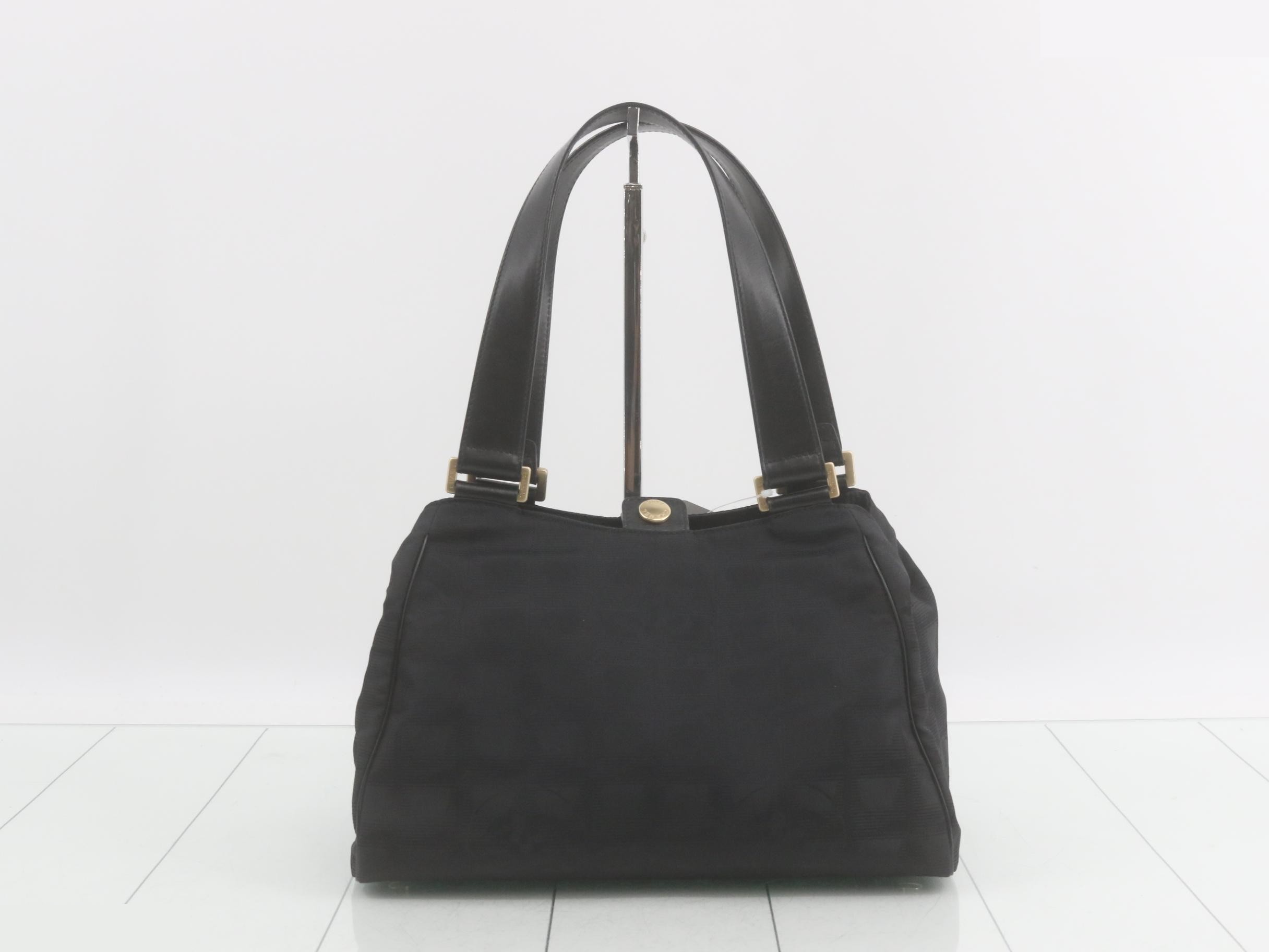 New Travel Line Nylon/Leather Semi-Shoulder Bag, Black — view 2