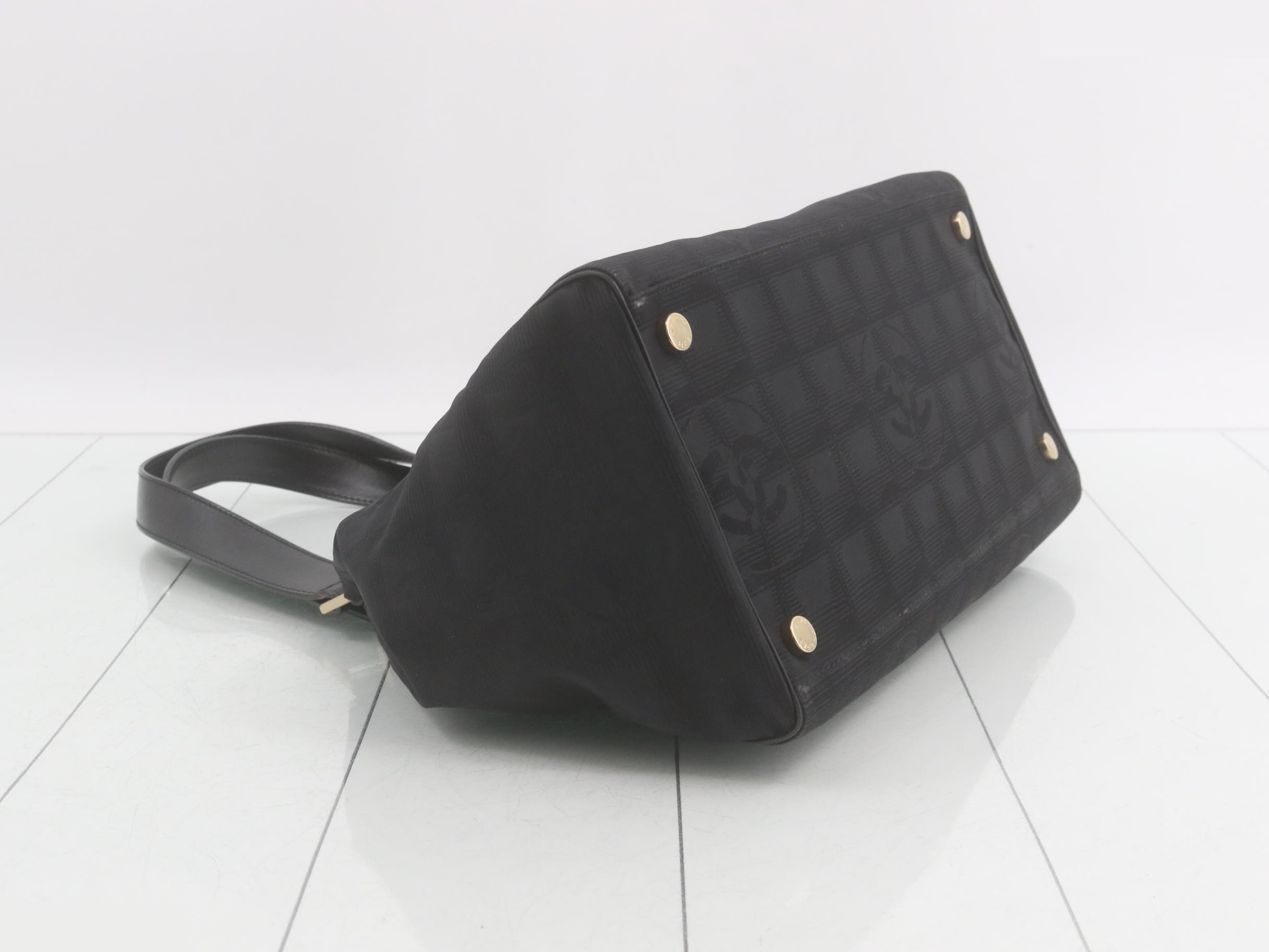 New Travel Line Nylon/Leather Semi-Shoulder Bag, Black — view 5