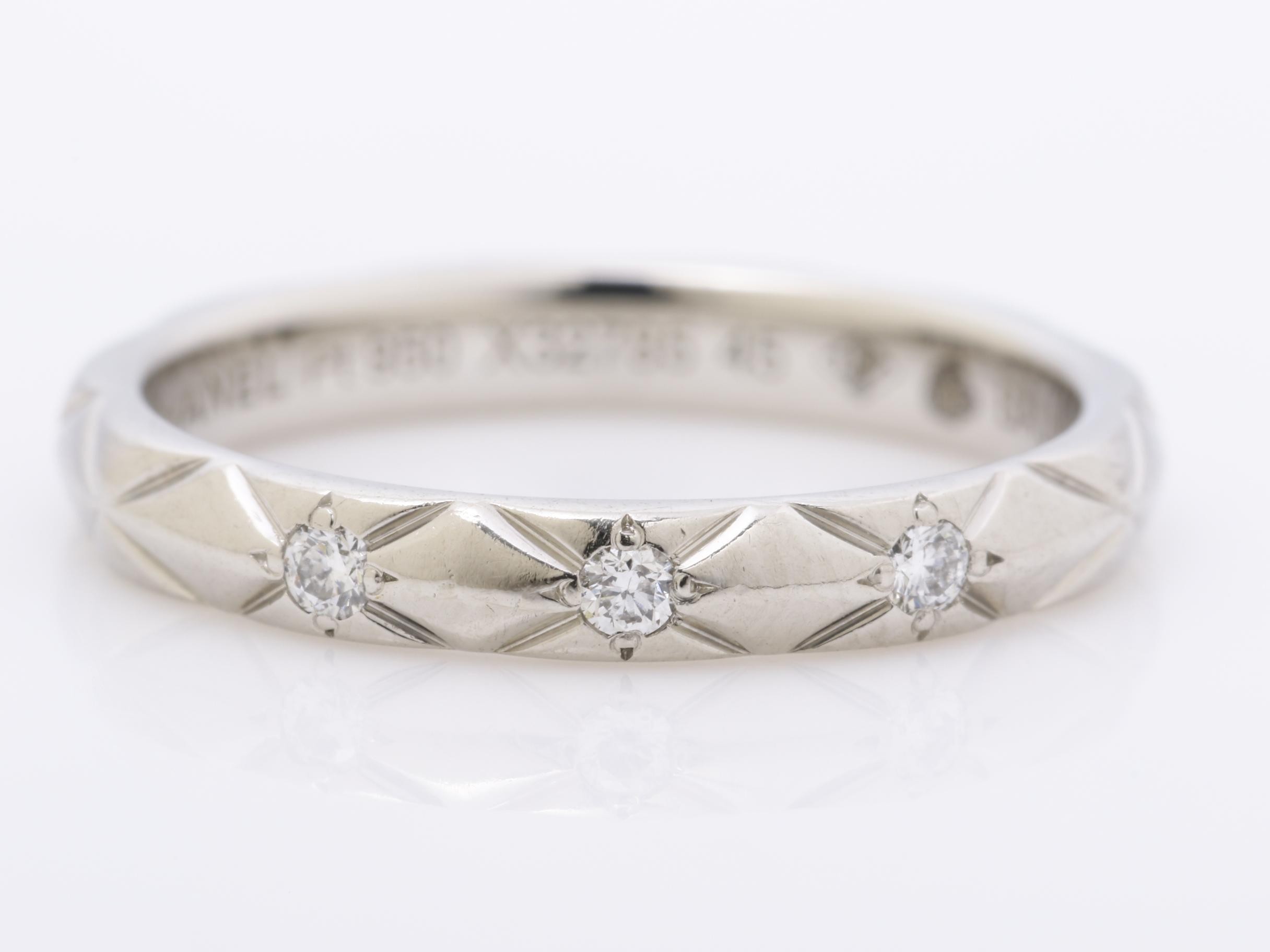 Pt950 Diamond Ring, 2.75g, Matelassé, #45 — view 2