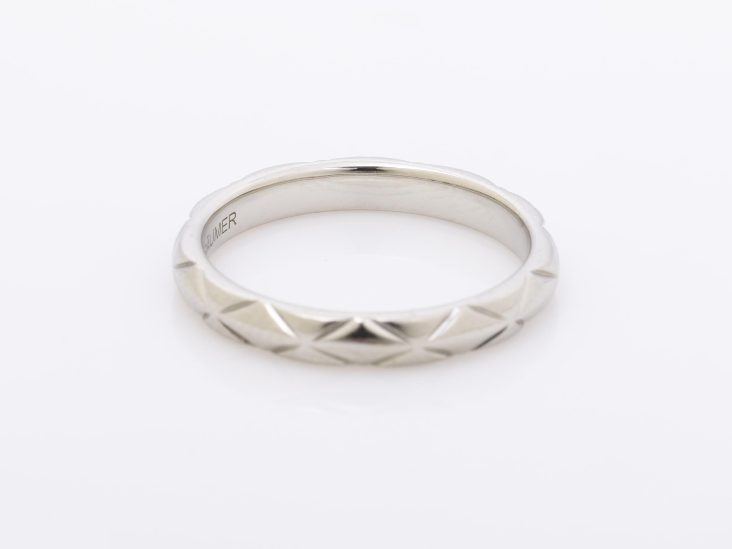 Pt950 Diamond Ring, 2.75g, Matelassé, #45 — view 4