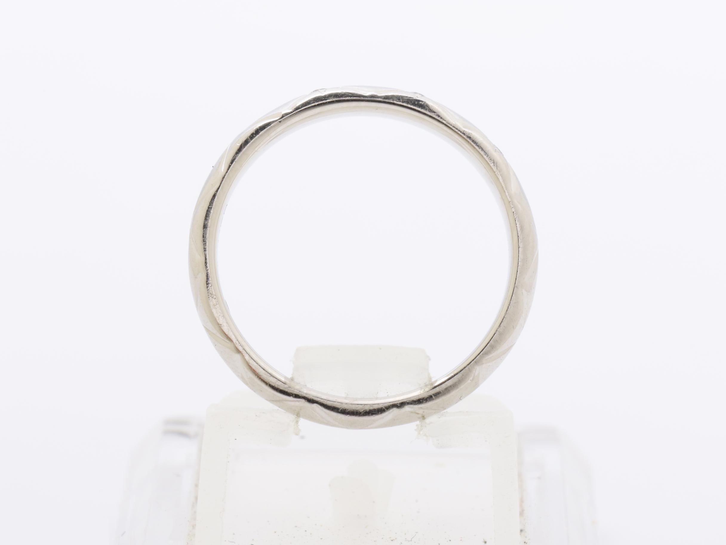 Pt950 Diamond Ring, 2.75g, Matelassé, #45 — view 5