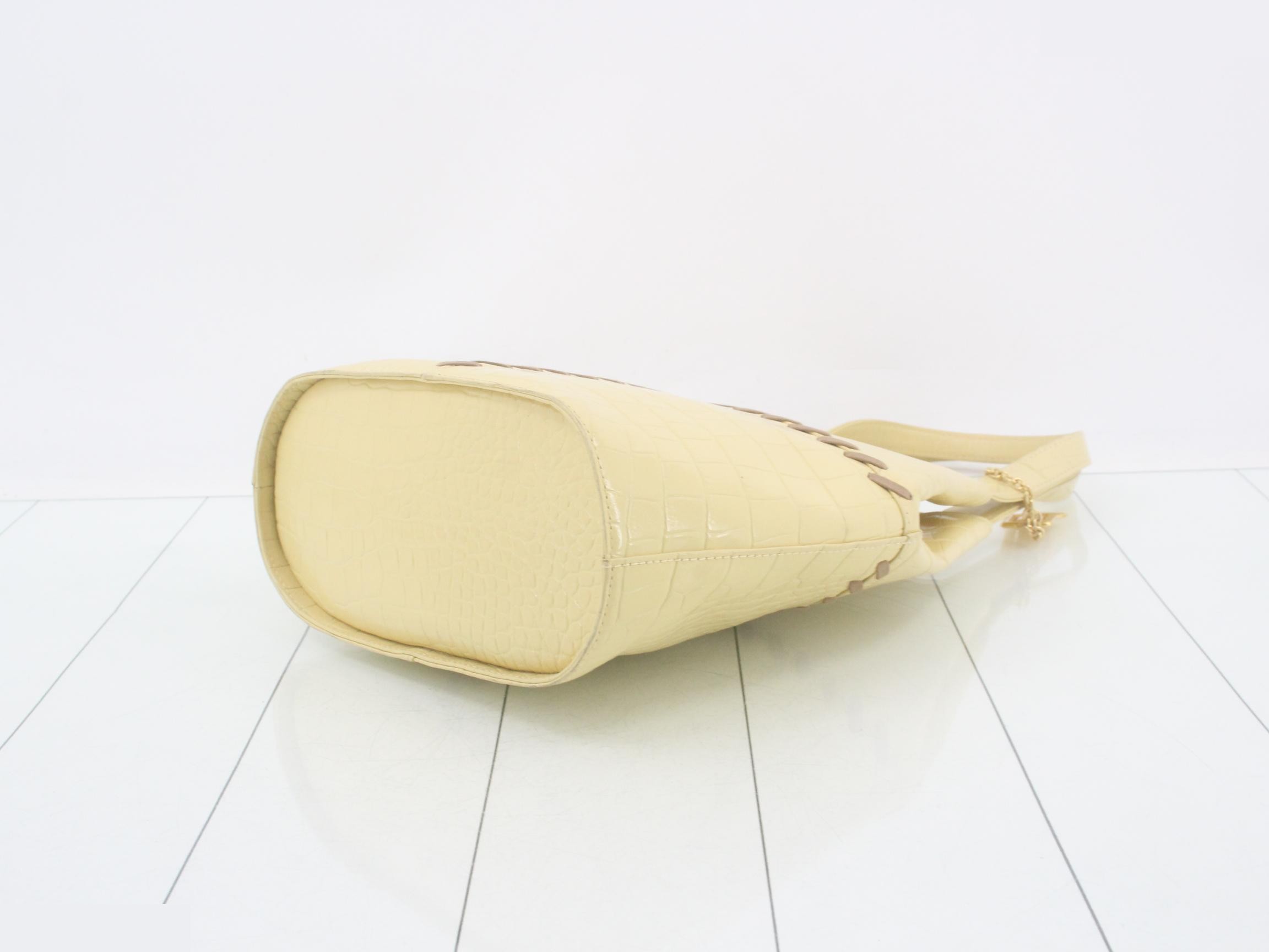 Crocodile embossed handbag — view 6