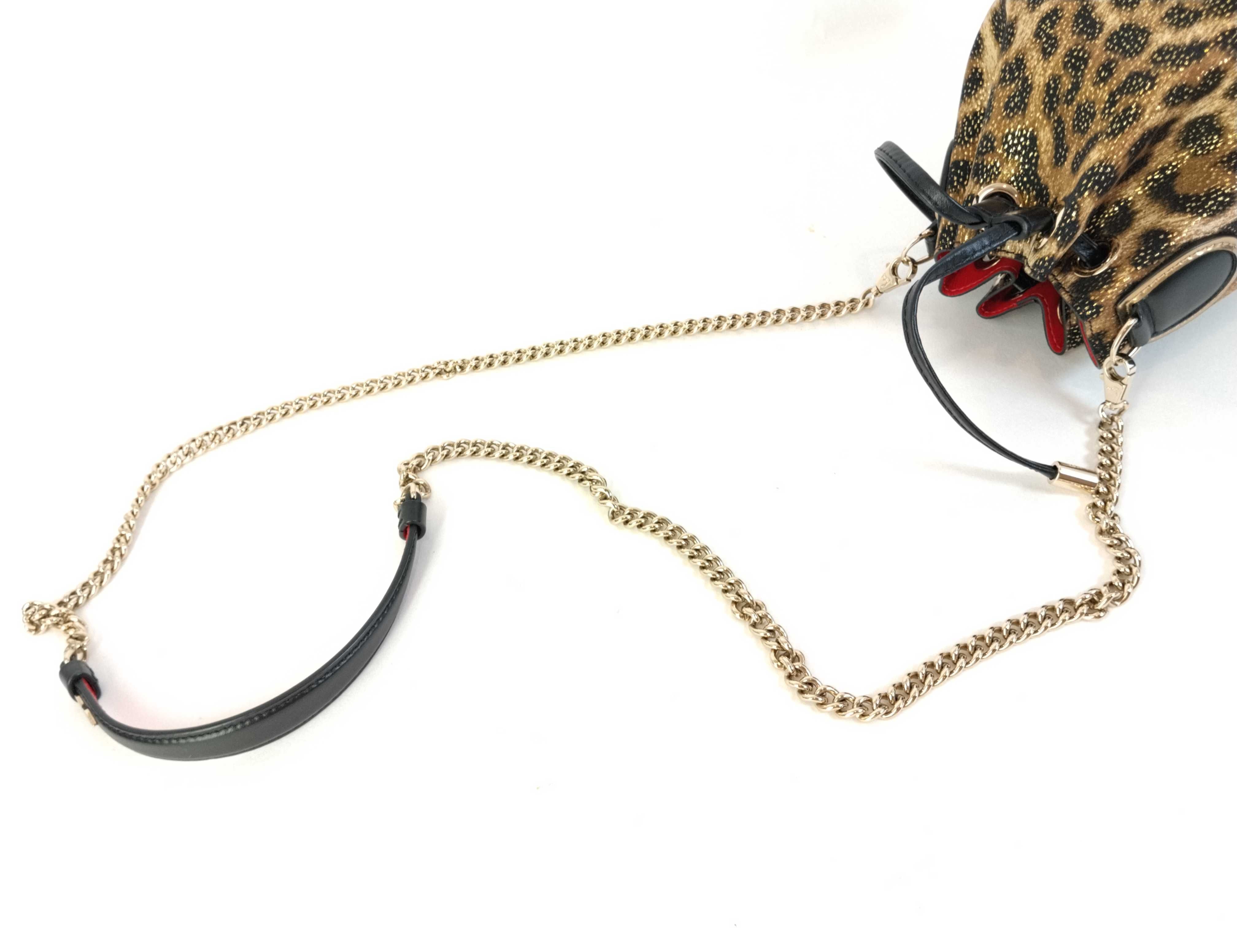 Marie Jane Mini Bucket Chain Shoulder Bag, Leopard Print, W14cm (Shoulder Bag) — view 3