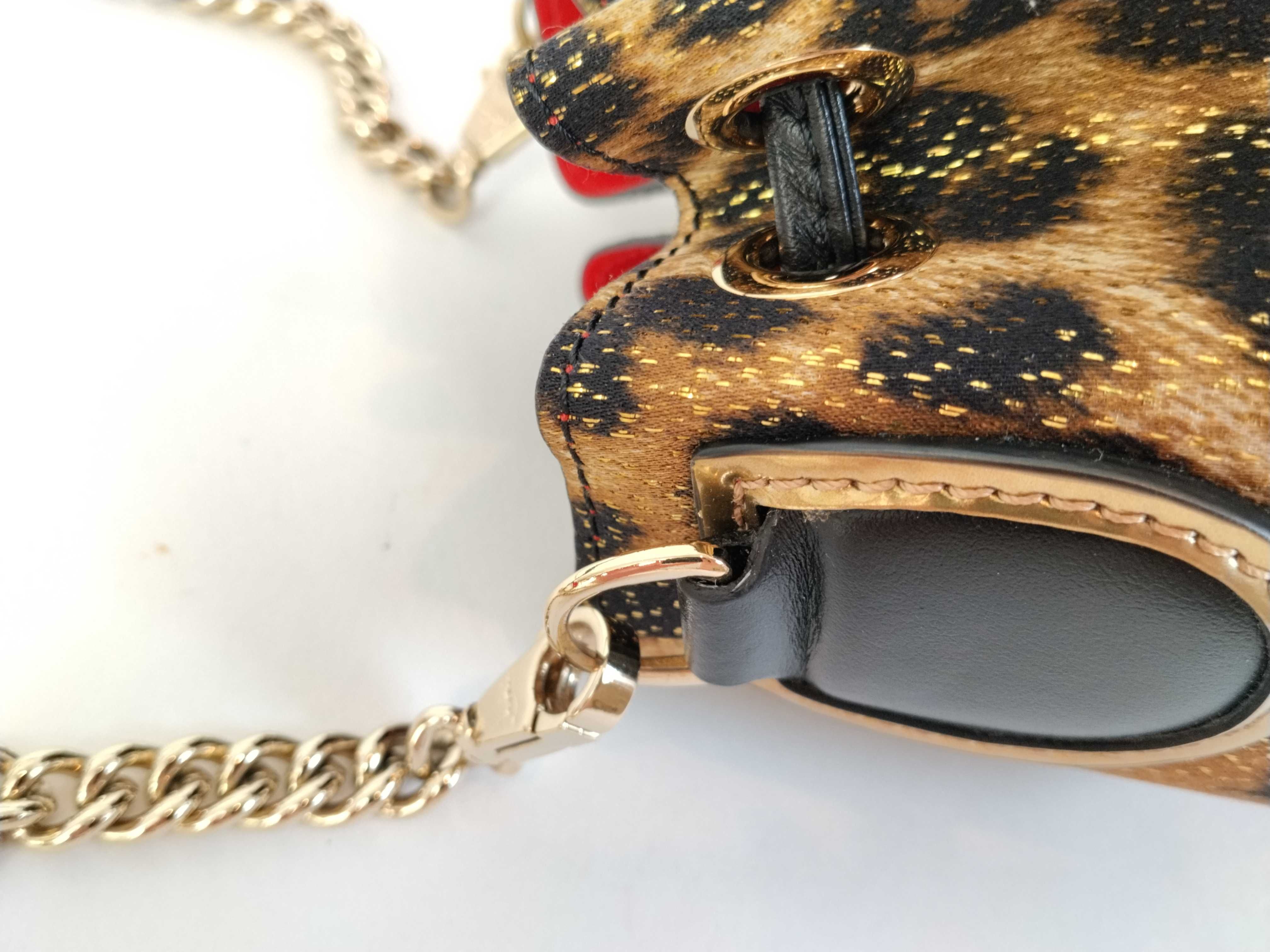 Marie Jane Mini Bucket Chain Shoulder Bag, Leopard Print, W14cm (Shoulder Bag) — view 5
