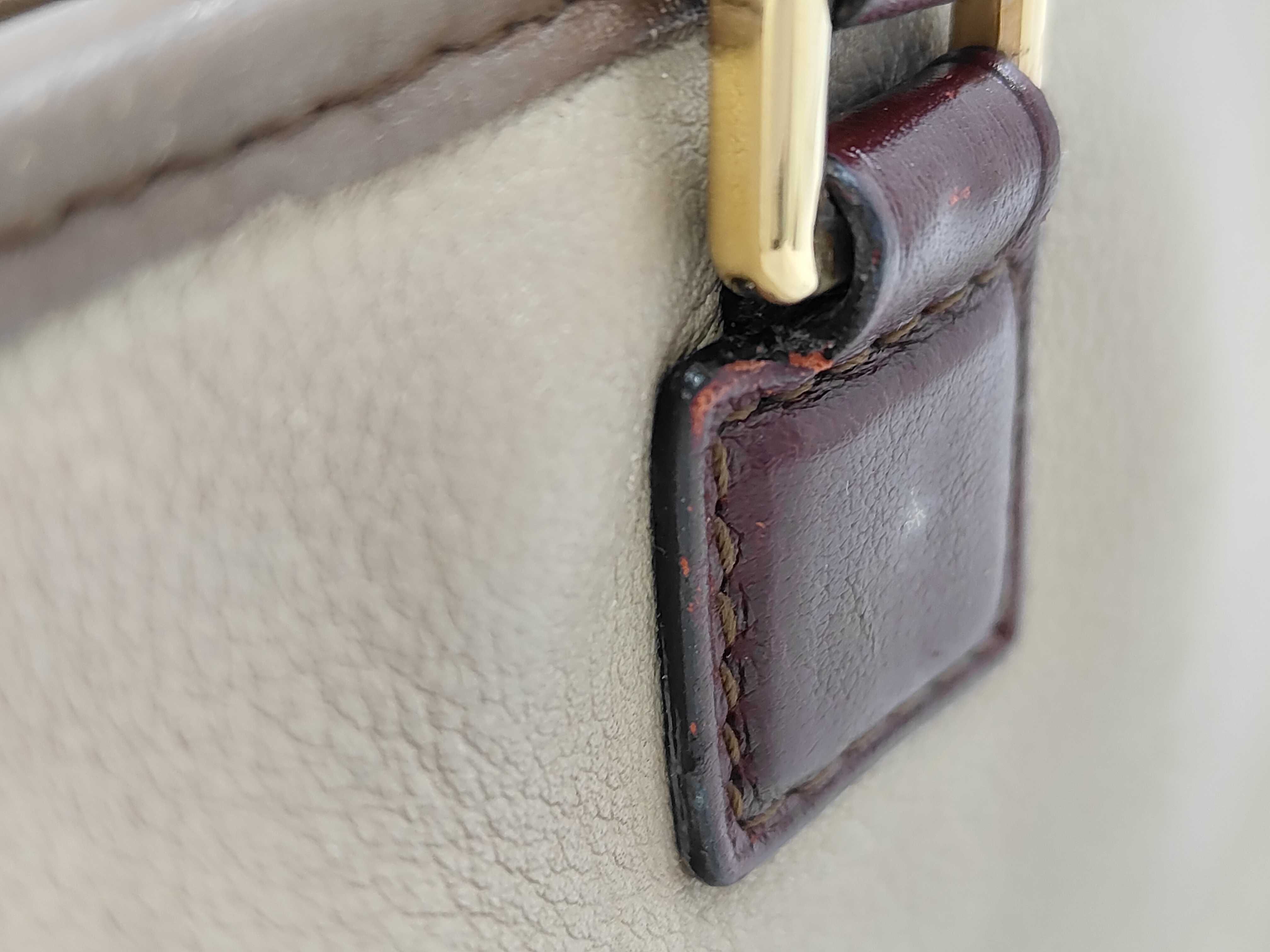 Amazona 23 2-way bag, leather, beige x burgundy, handbag — view 3