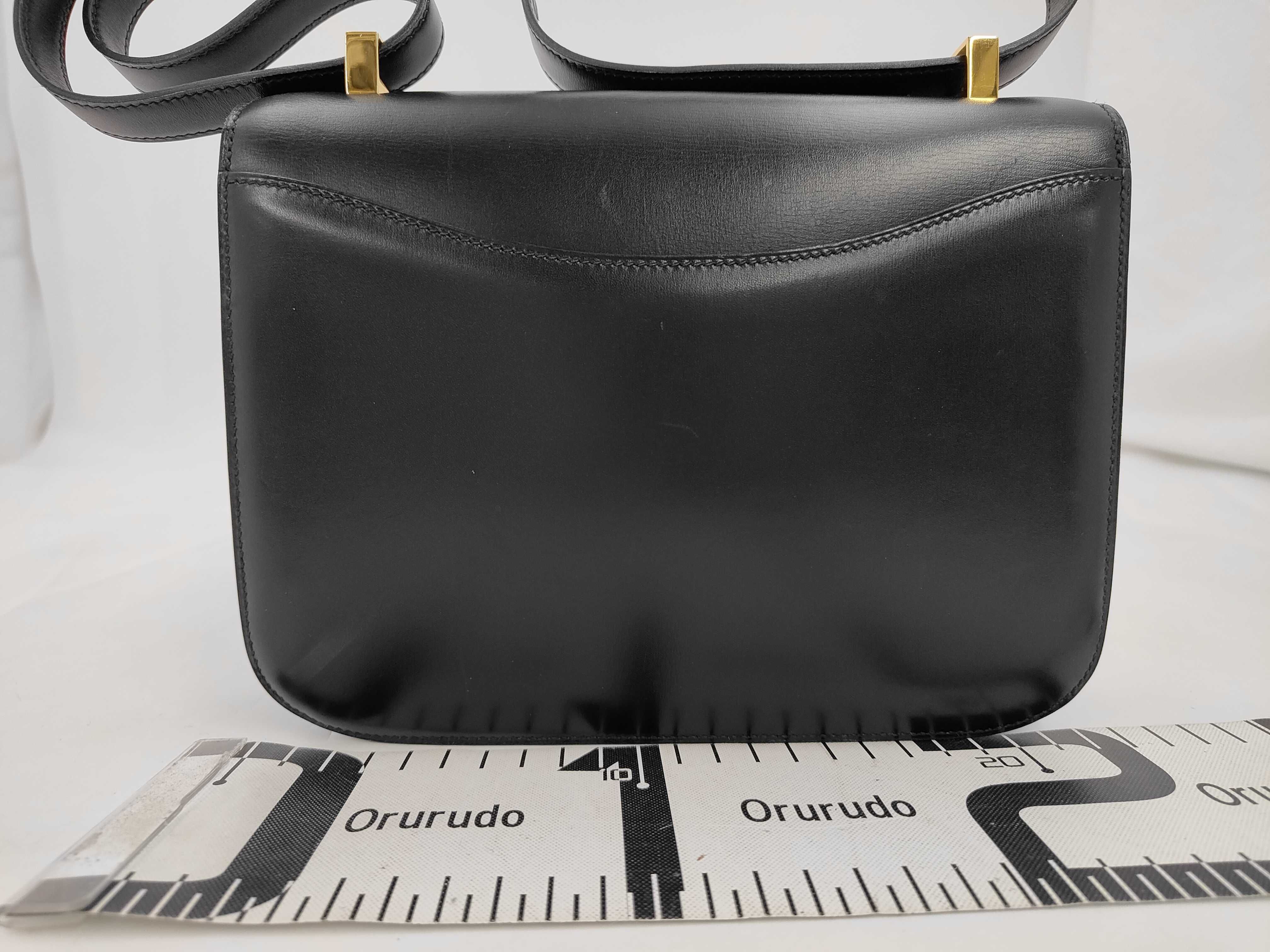Constance 24 Box Calf Black Shoulder Bag (Y Stamp, Gold) — view 2