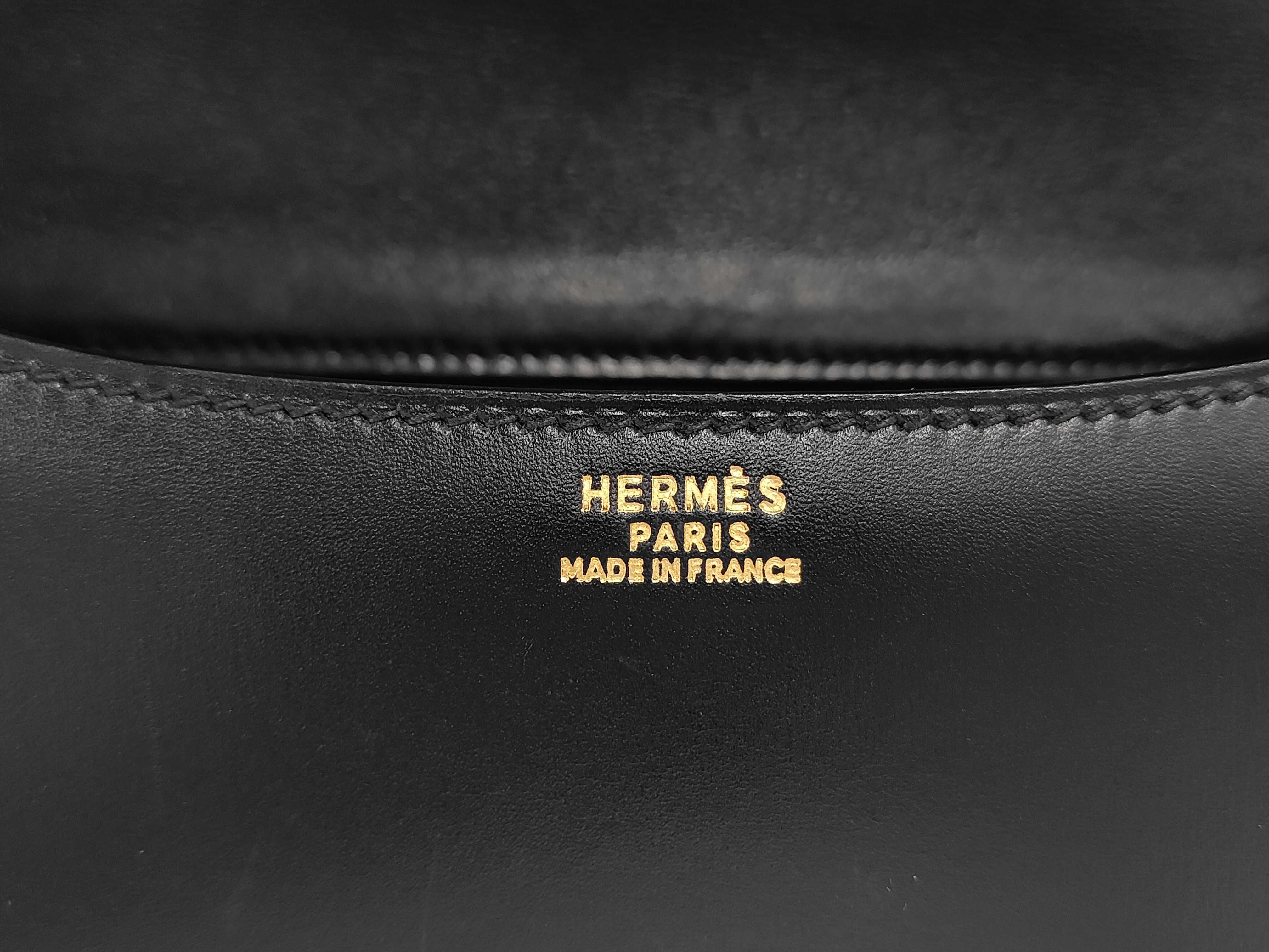 Constance 24 Box Calf Black Shoulder Bag (Y Stamp, Gold) — view 5