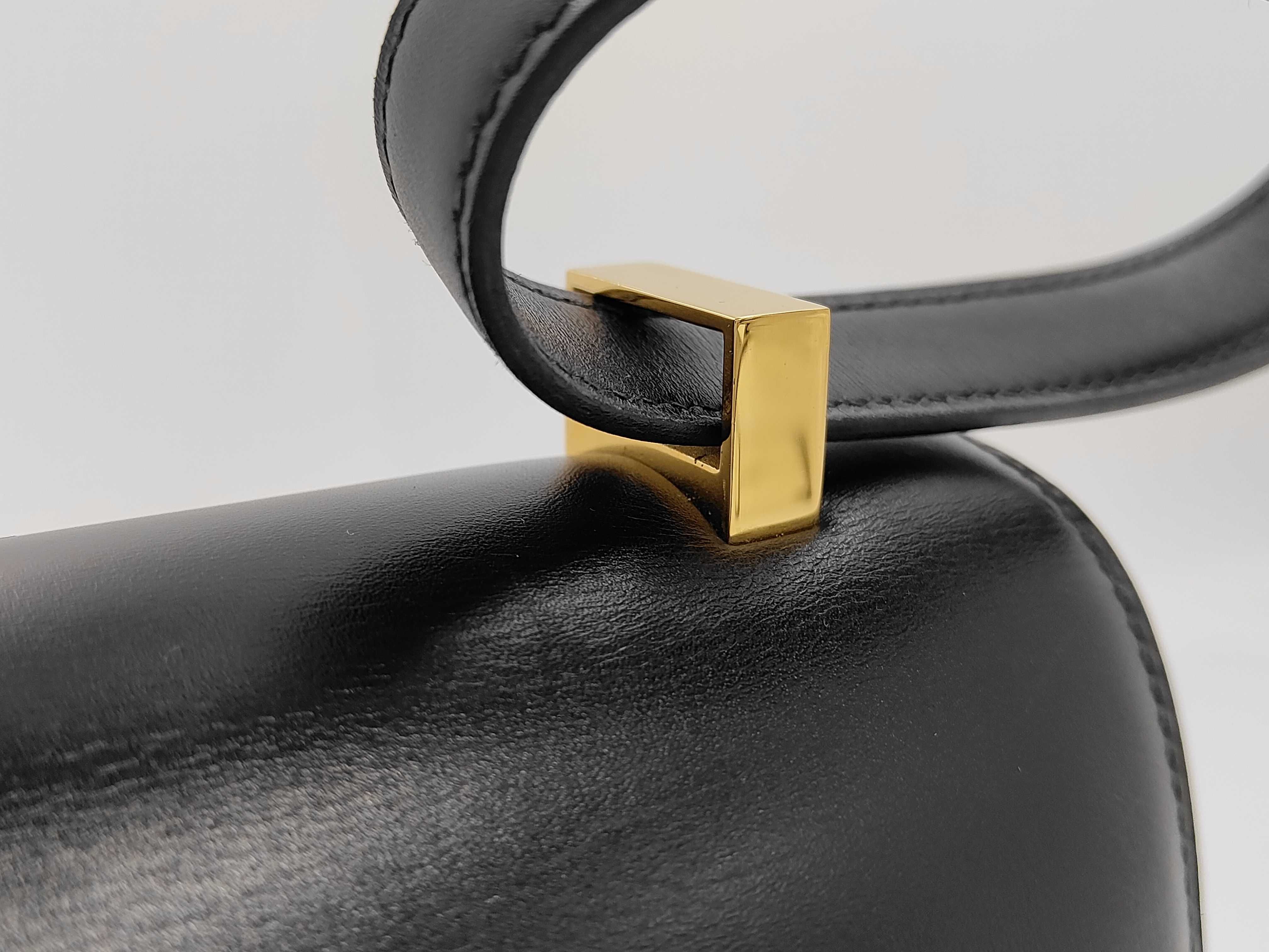 Constance 24 Box Calf Black Shoulder Bag (Y Stamp, Gold) — view 10