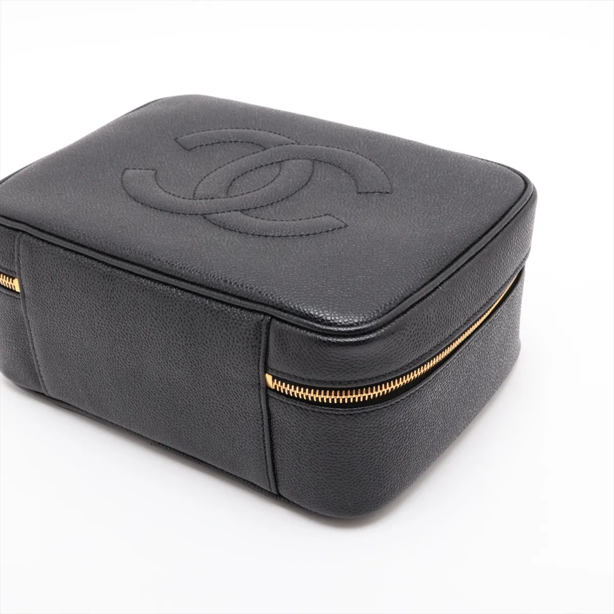 Coco Mark Caviar Skin Vanity Bag, Black with Gold Hardware, 5594338, Series 5 — view 3