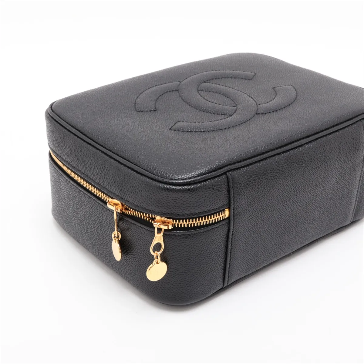 Coco Mark Caviar Skin Vanity Bag, Black with Gold Hardware, 5594338, Series 5 — view 4