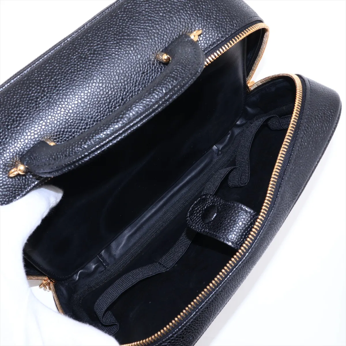 Coco Mark Caviar Skin Vanity Bag, Black with Gold Hardware, 5594338, Series 5 — view 8