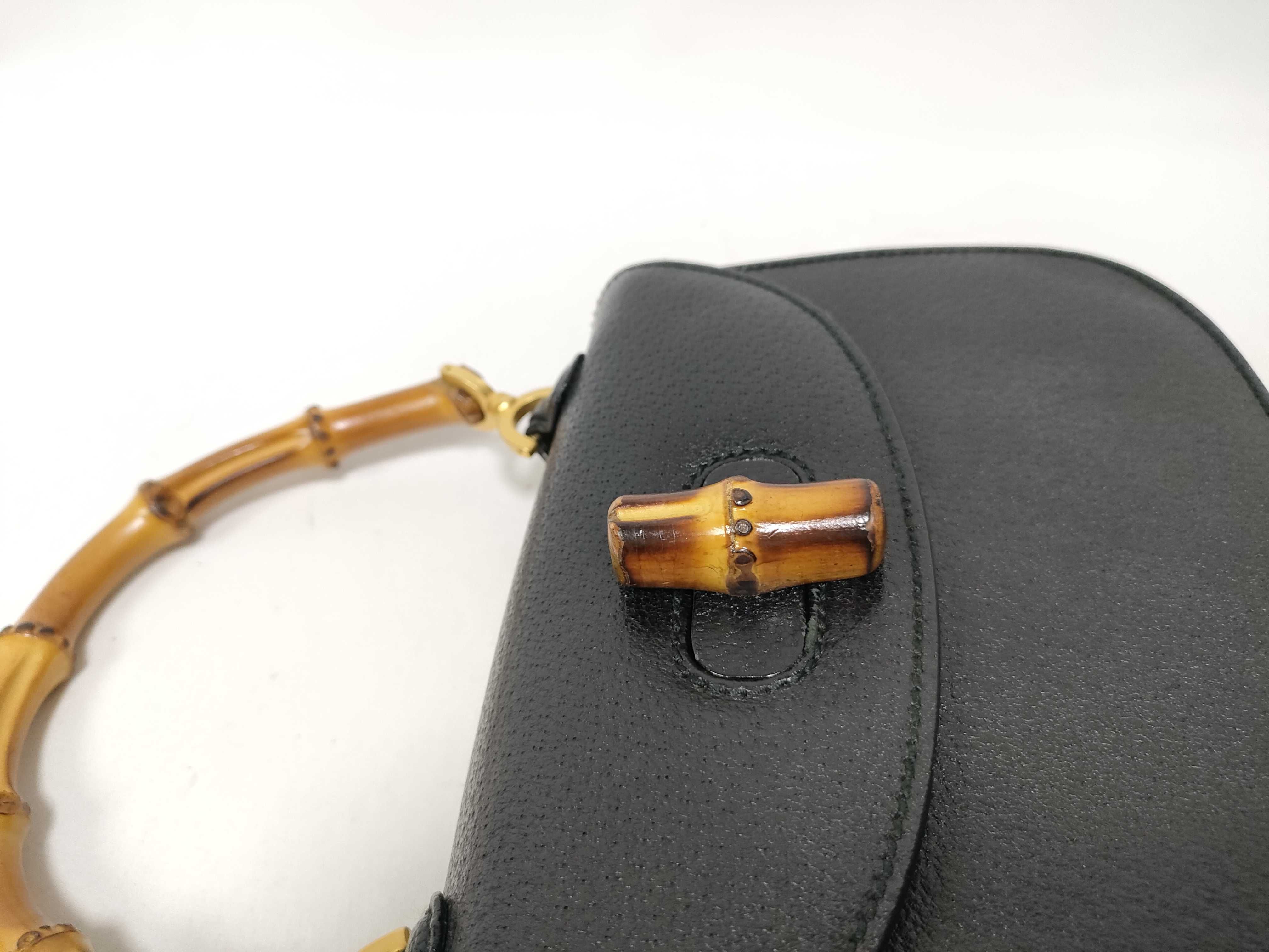Bamboo Handbag, Leather, Black Handbag — view 11