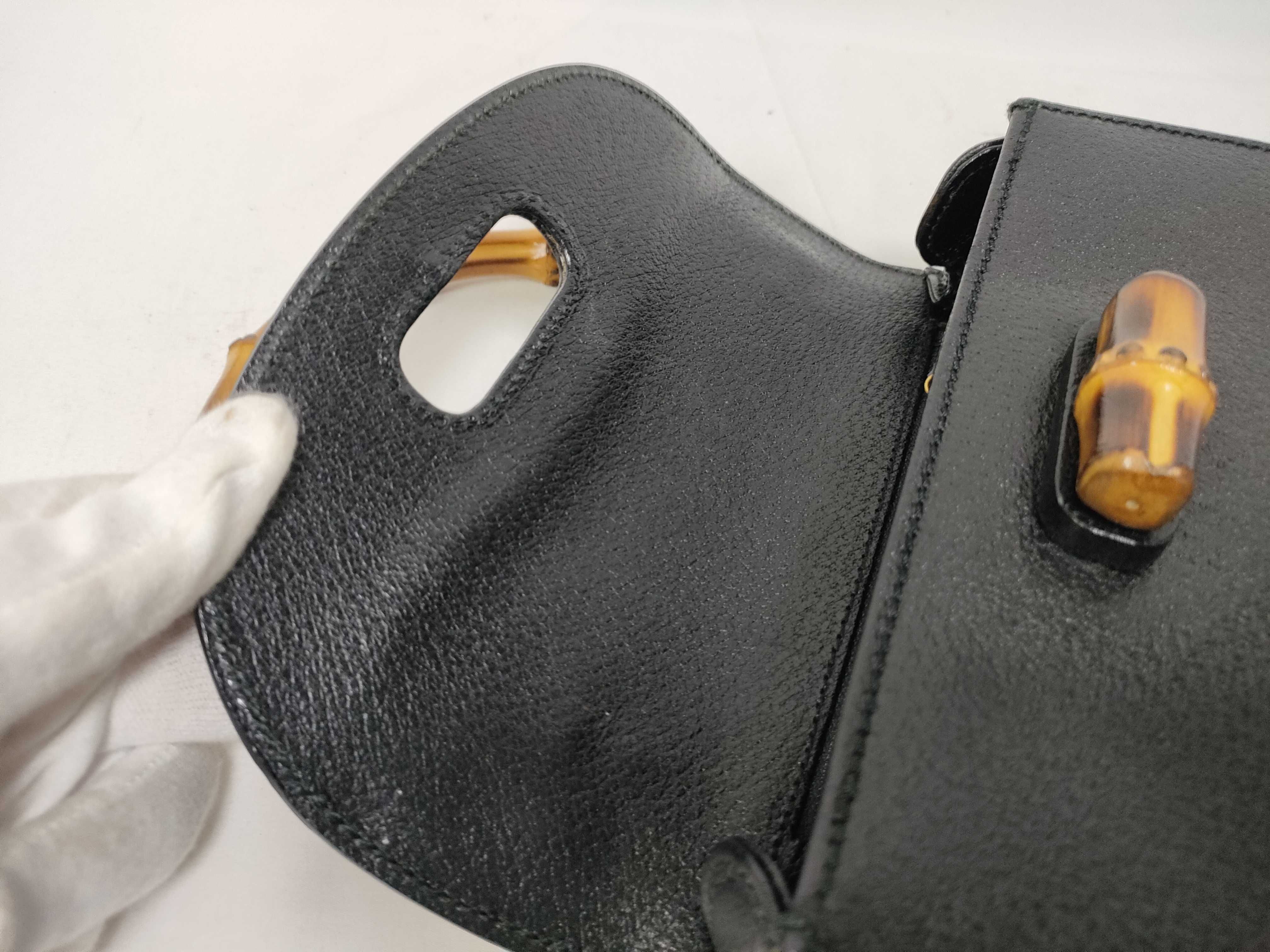 Bamboo Handbag, Leather, Black Handbag — view 13