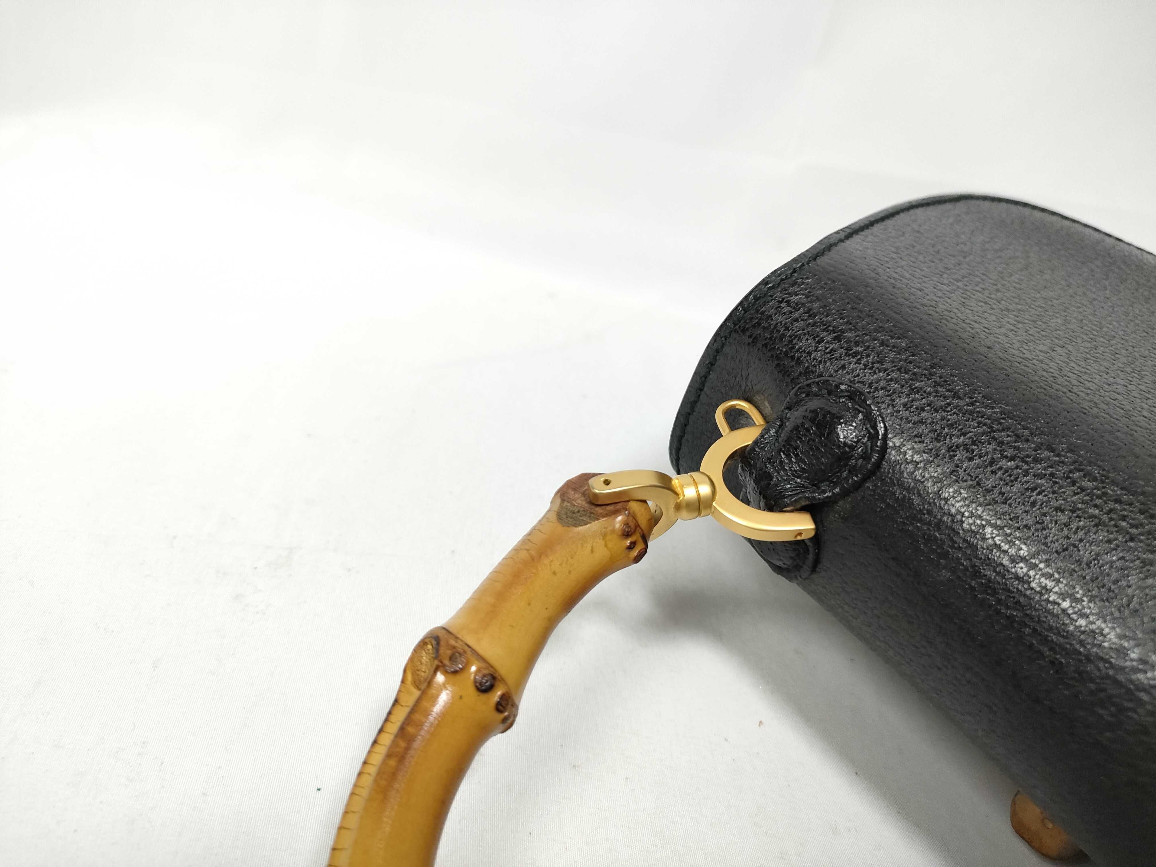 Bamboo Handbag, Leather, Black Handbag — view 8