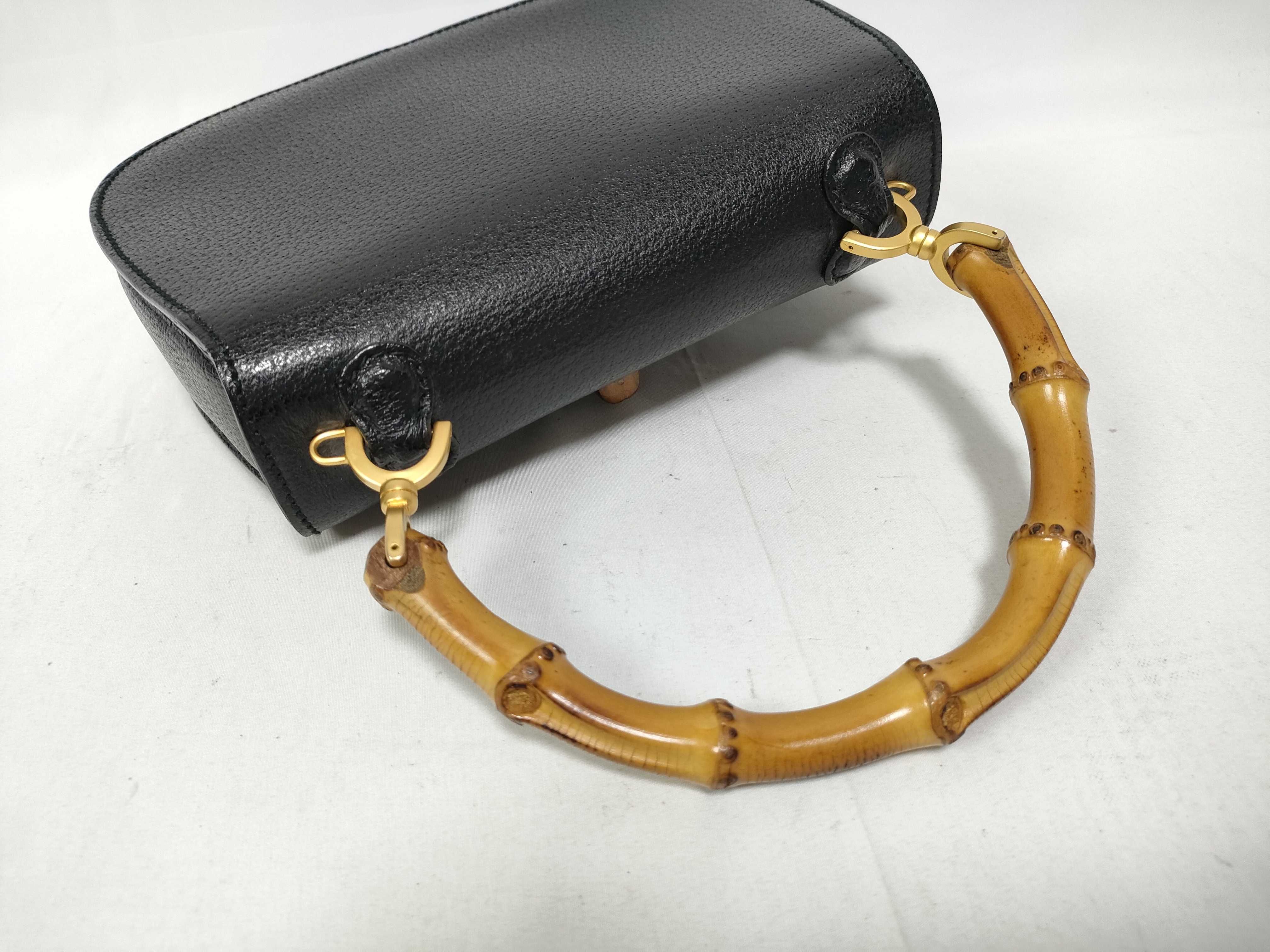 Bamboo Handbag, Leather, Black Handbag — view 10