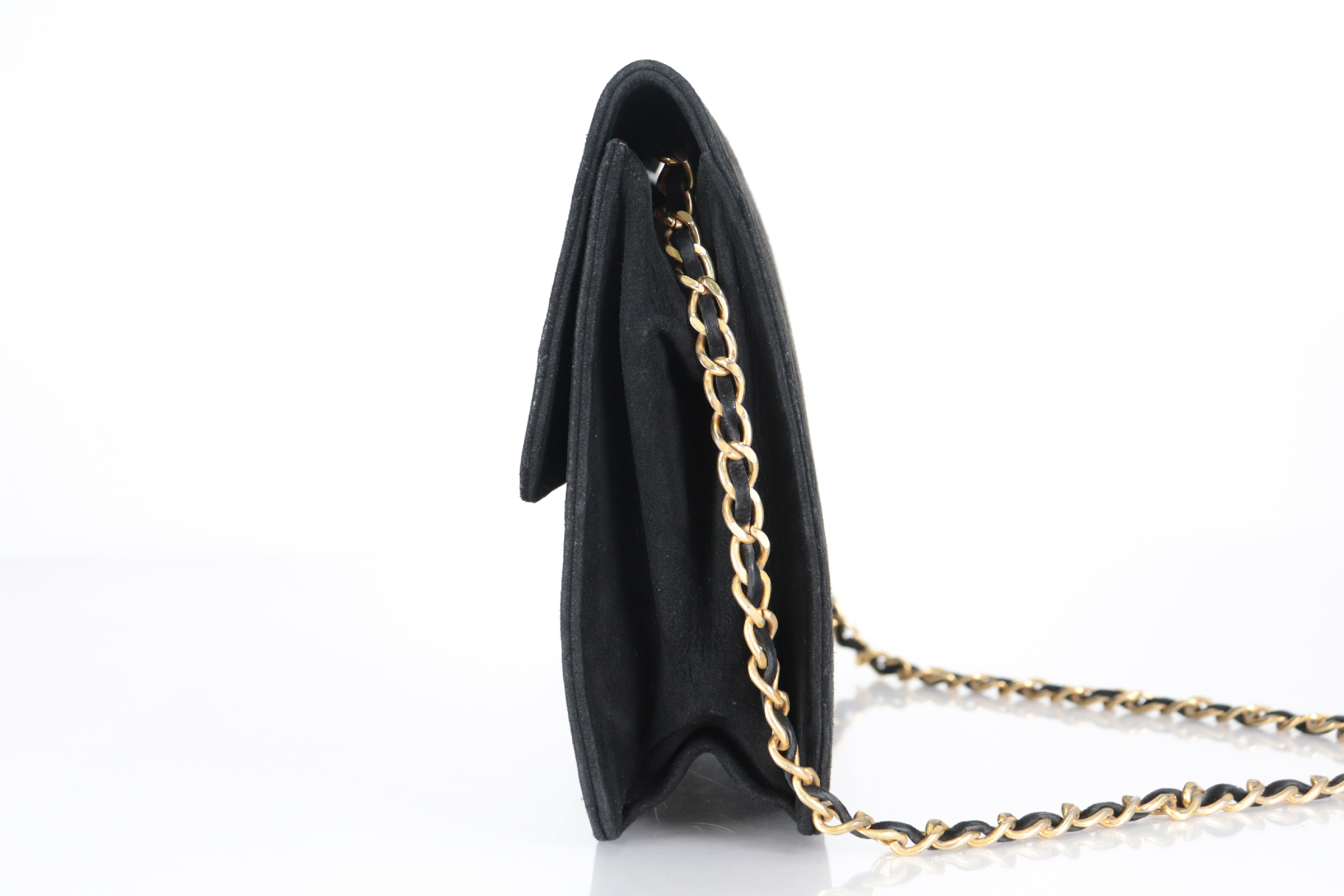 Push-Lock Suede Chain Shoulder Bag (Series 6) — view 4