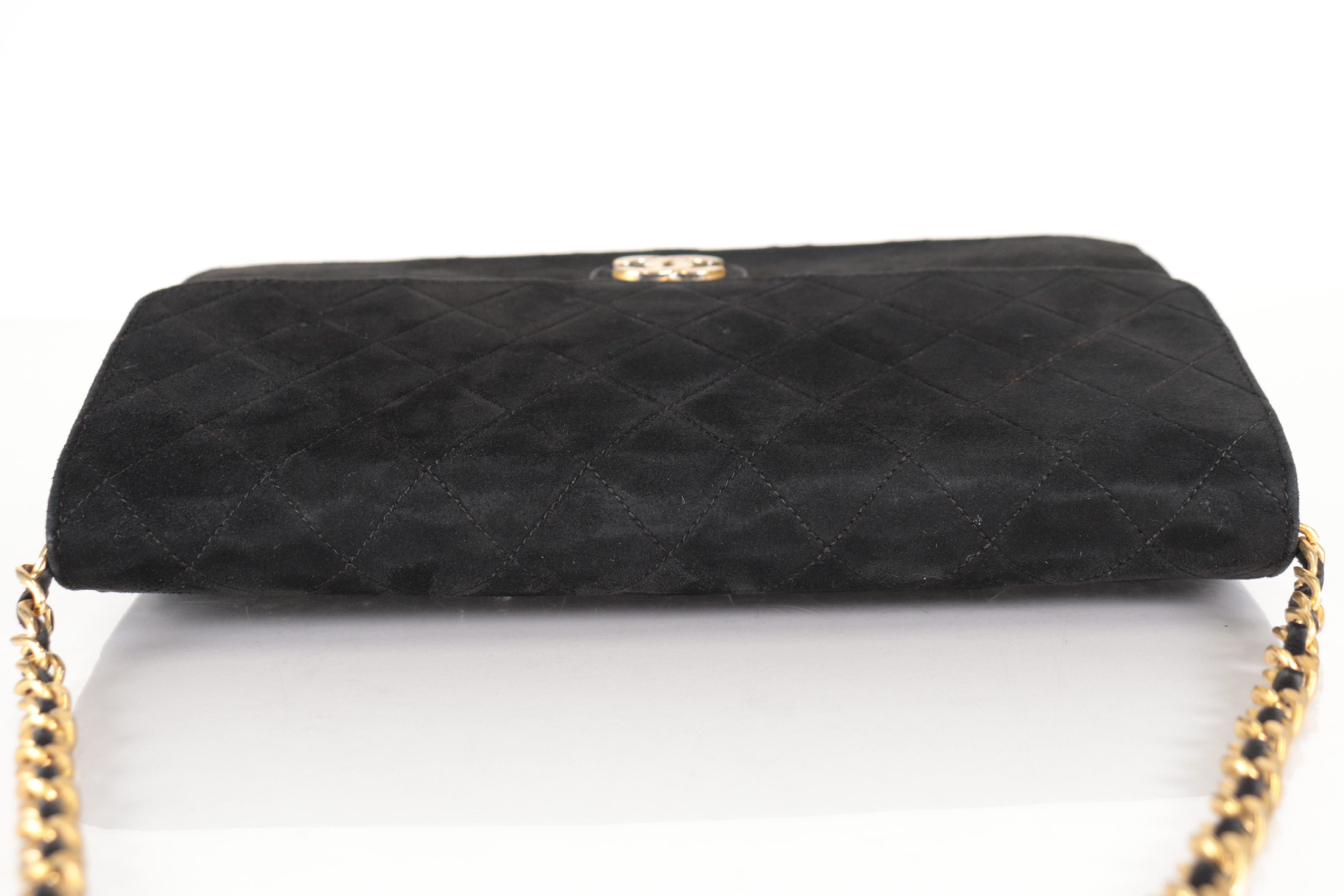 Push-Lock Suede Chain Shoulder Bag (Series 6) — view 6