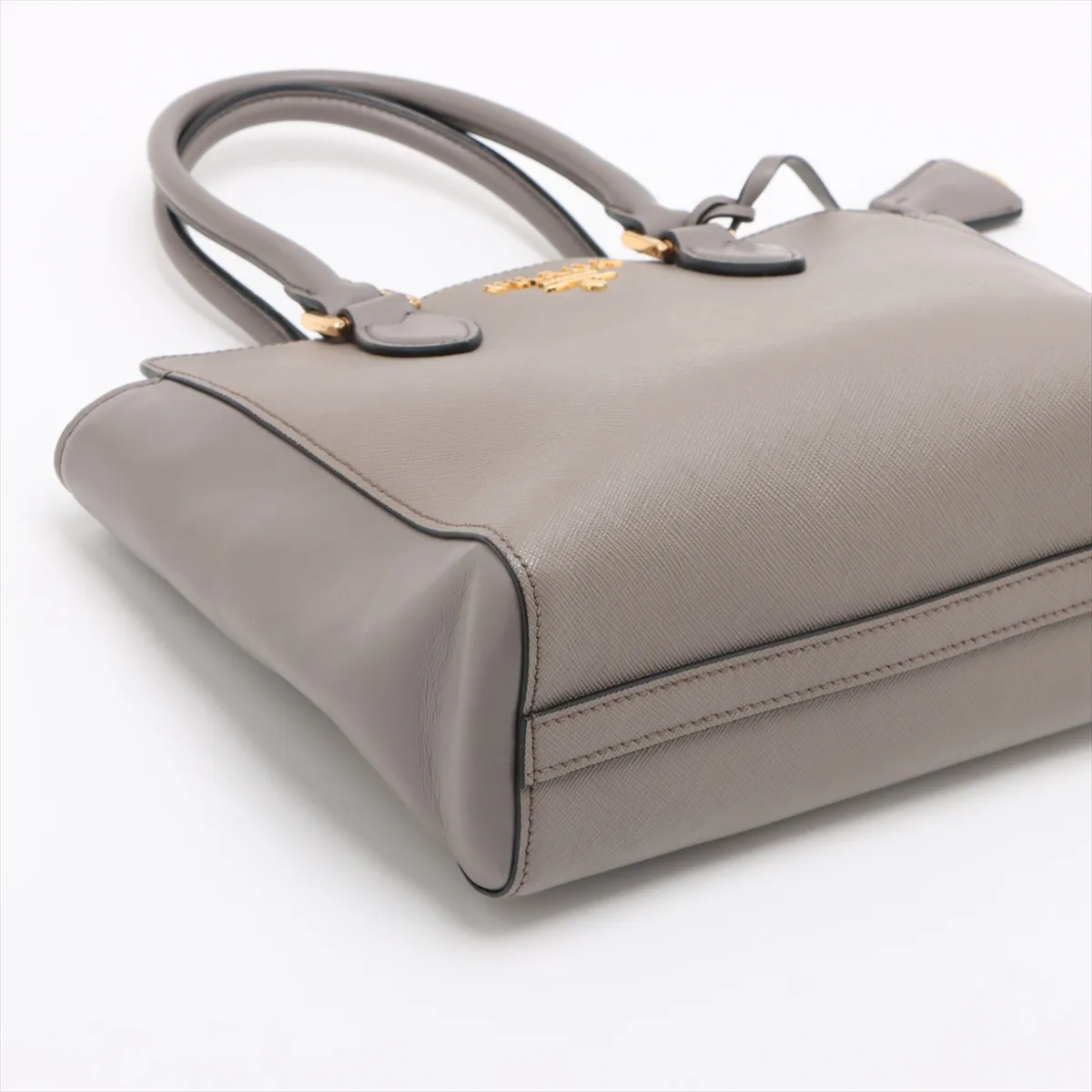 Saffiano Soft Leather 2-Way Handbag, Greige, 1BA113 — view 4