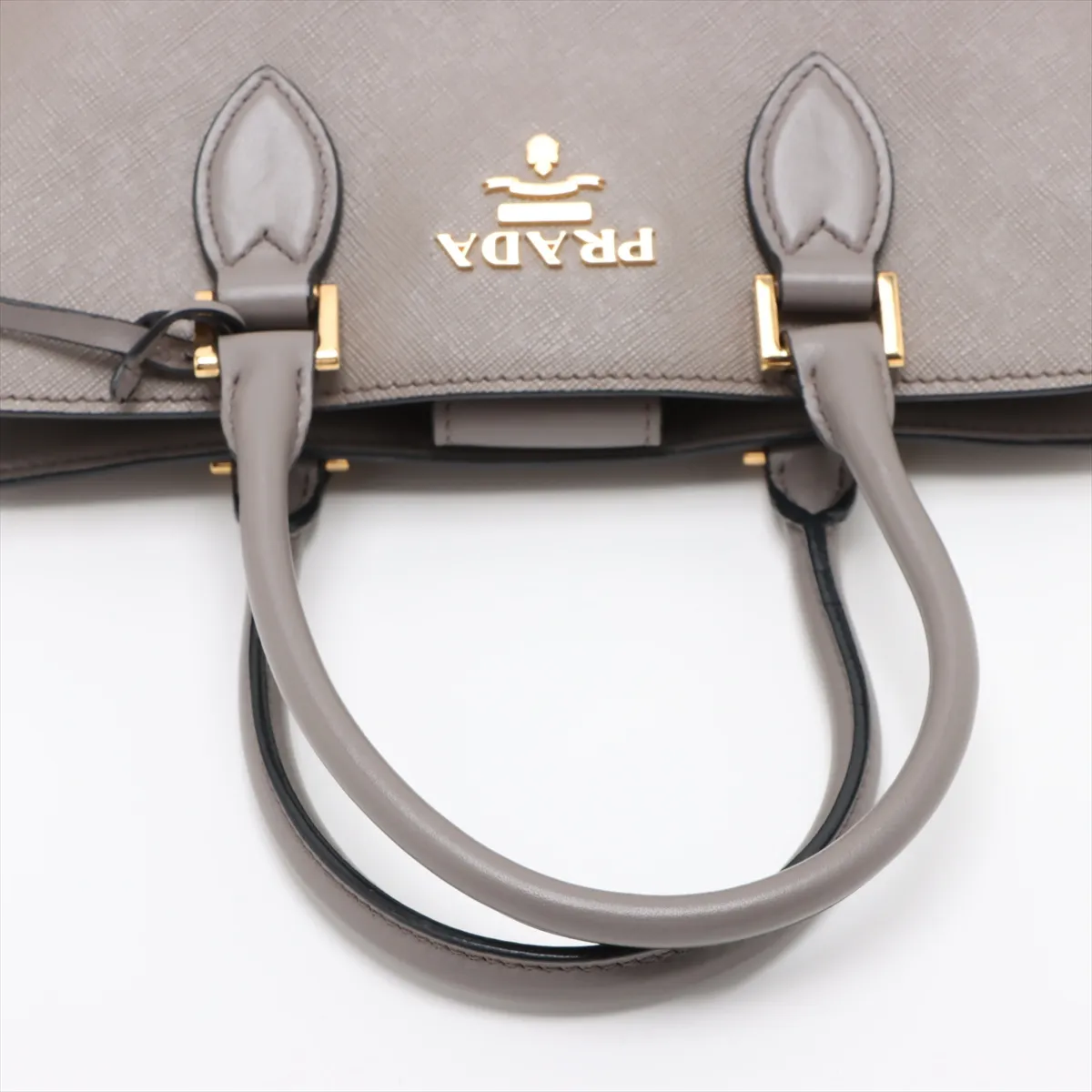 Saffiano Soft Leather 2-Way Handbag, Greige, 1BA113 — view 5