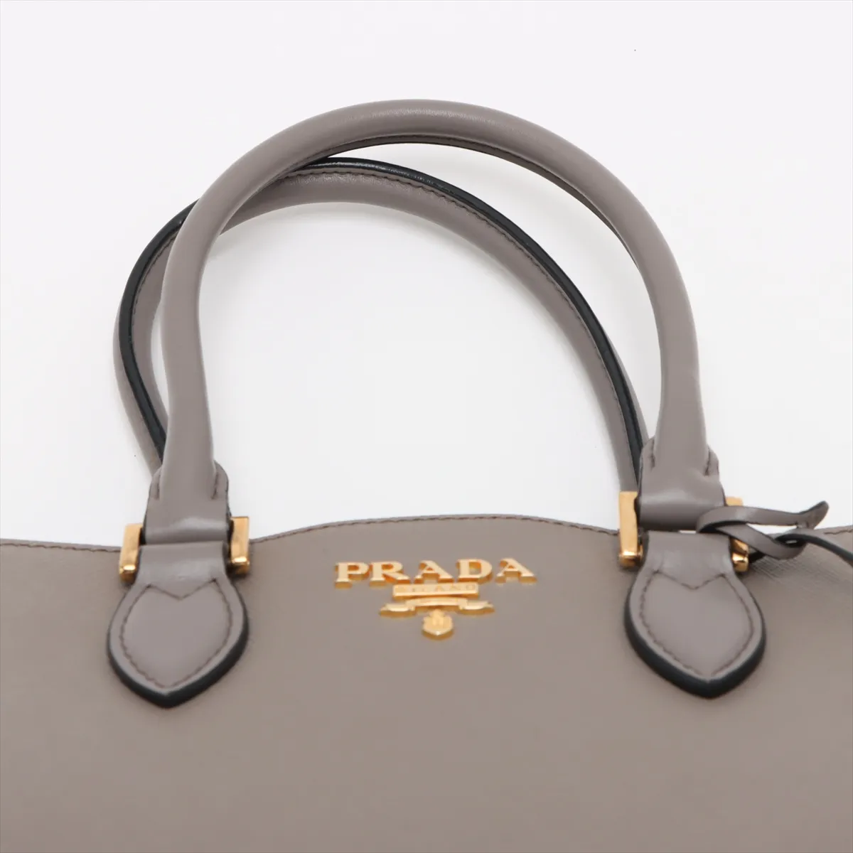 Saffiano Soft Leather 2-Way Handbag, Greige, 1BA113 — view 6
