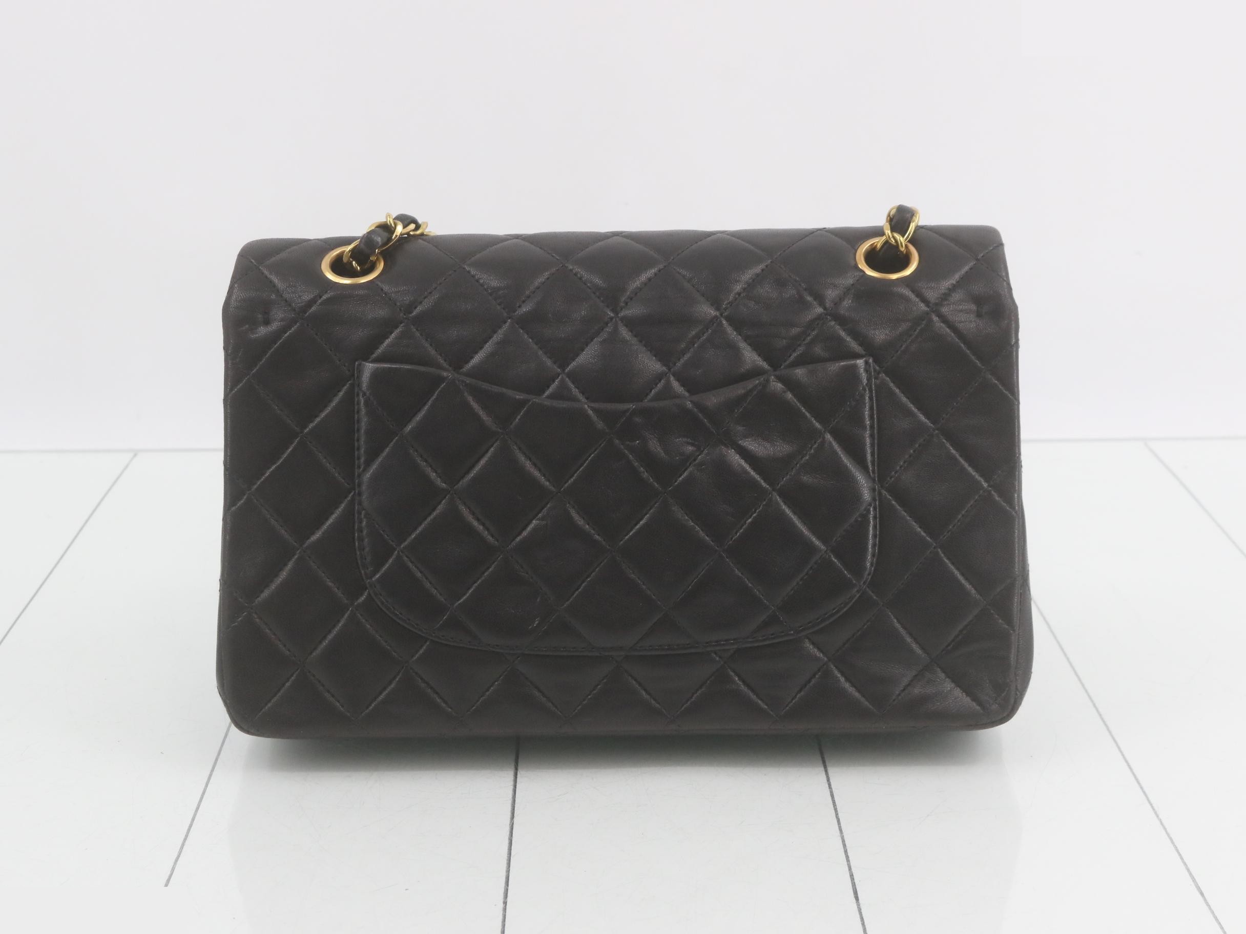 Matelassé Chain Shoulder Bag, Black — view 2