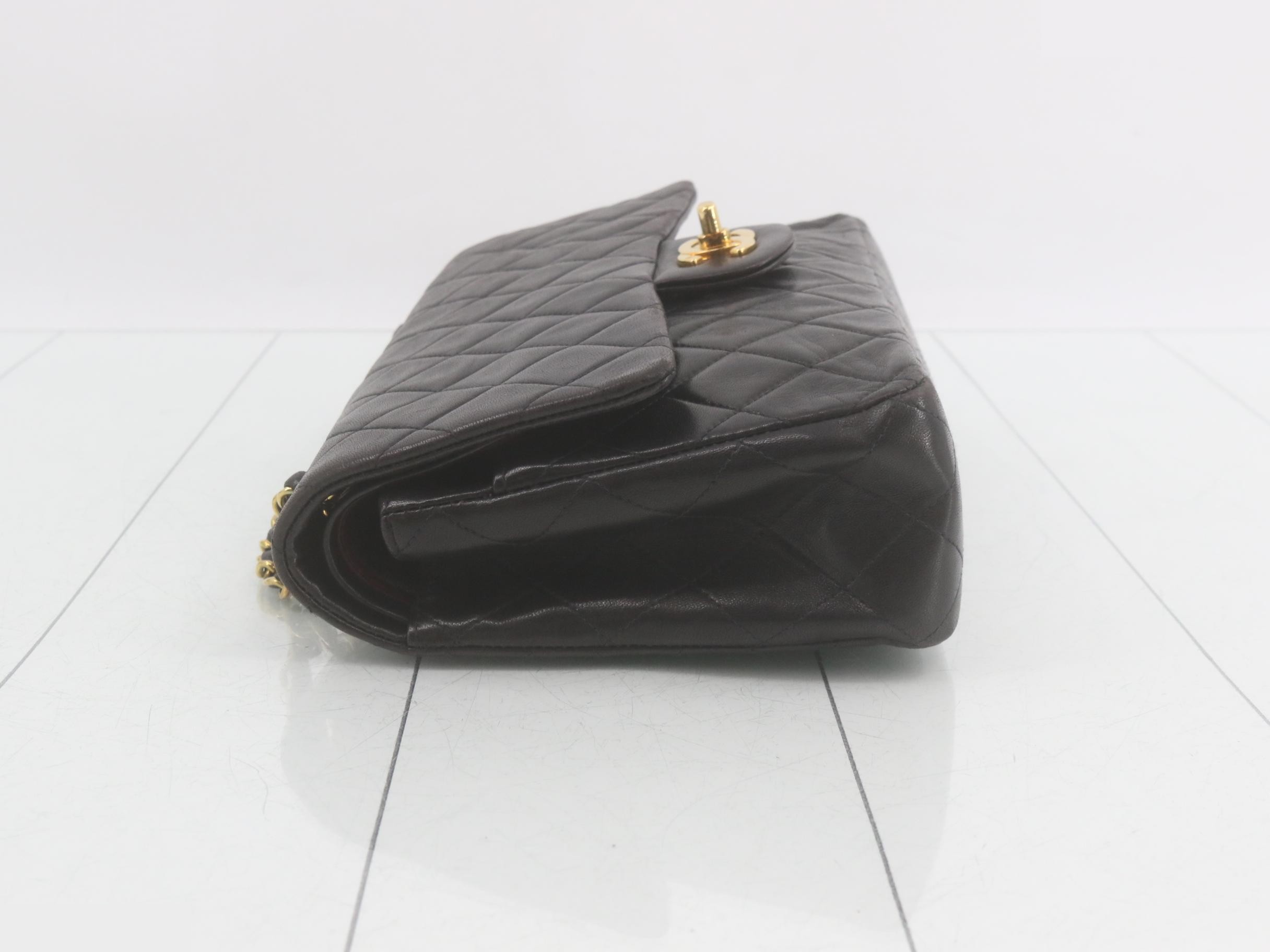 Matelassé Chain Shoulder Bag, Black — view 4
