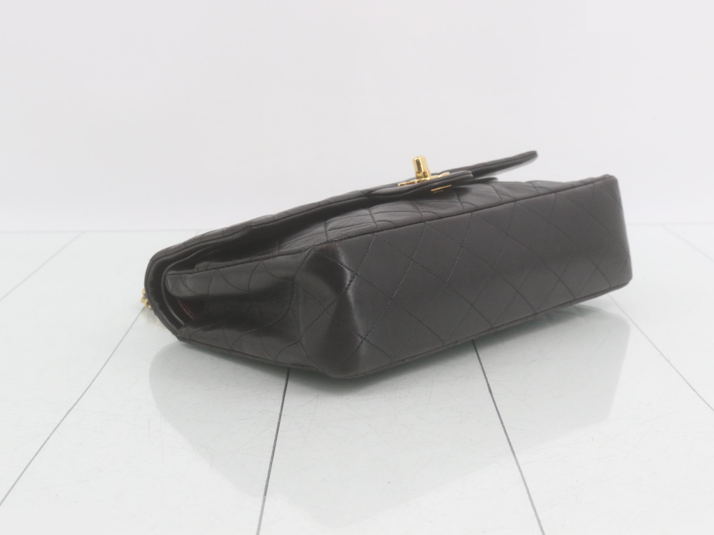 Matelassé Chain Shoulder Bag, Black — view 5