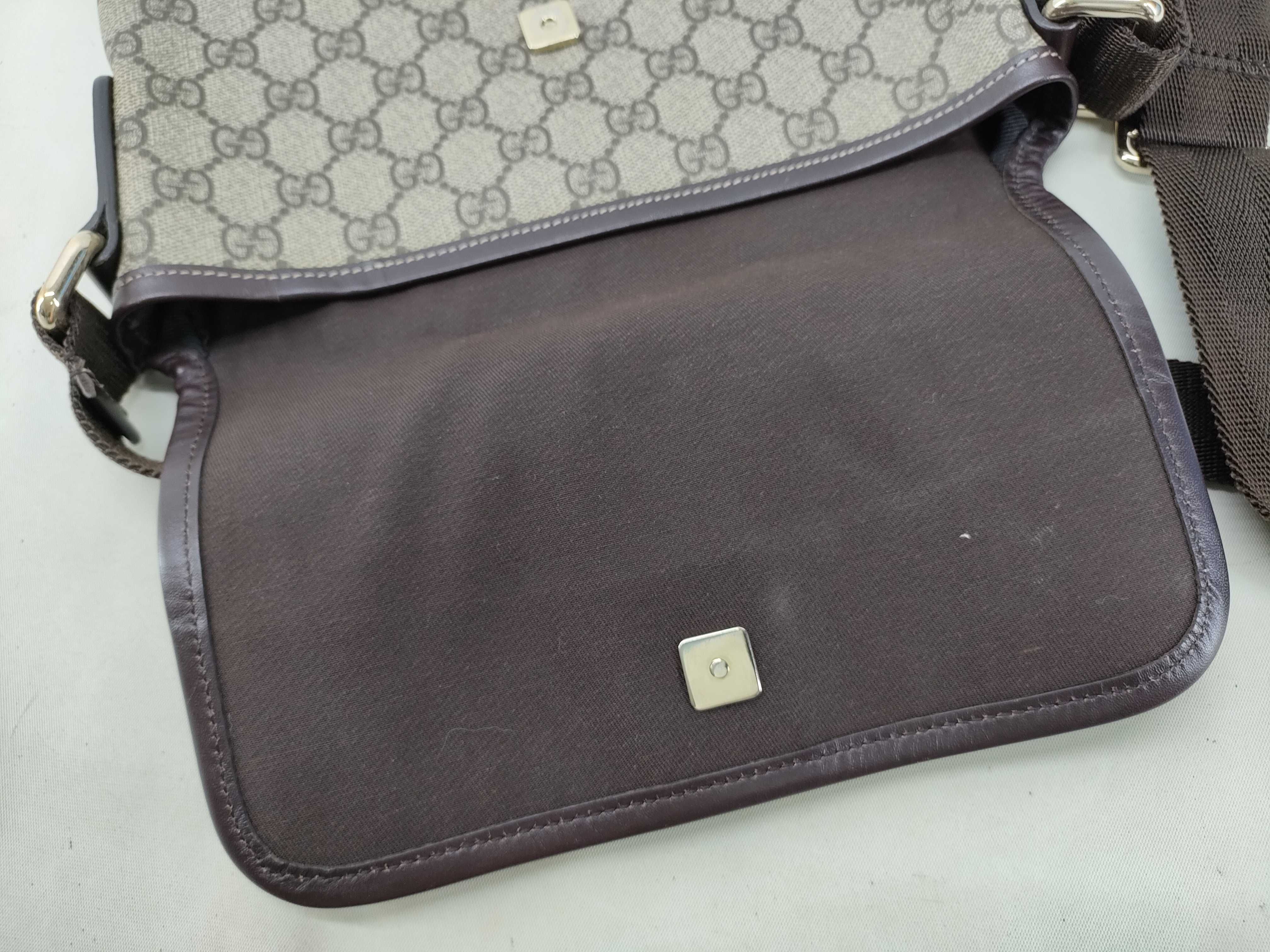 GG Supreme PVC x Leather Shoulder Bag, Beige, 223666 — view 8