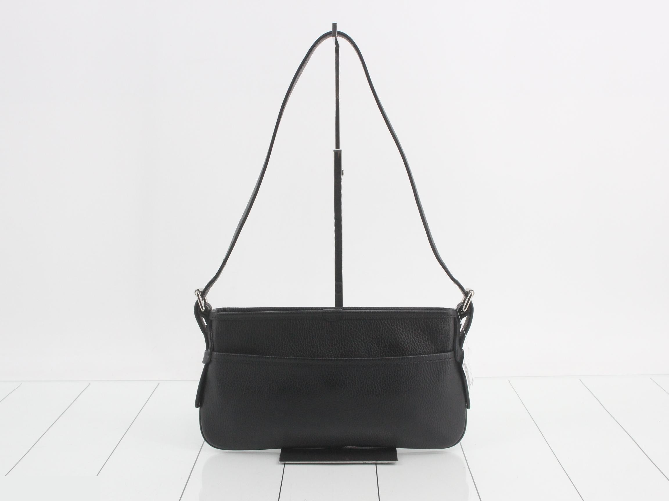 shoulder bag, leather, black — view 2