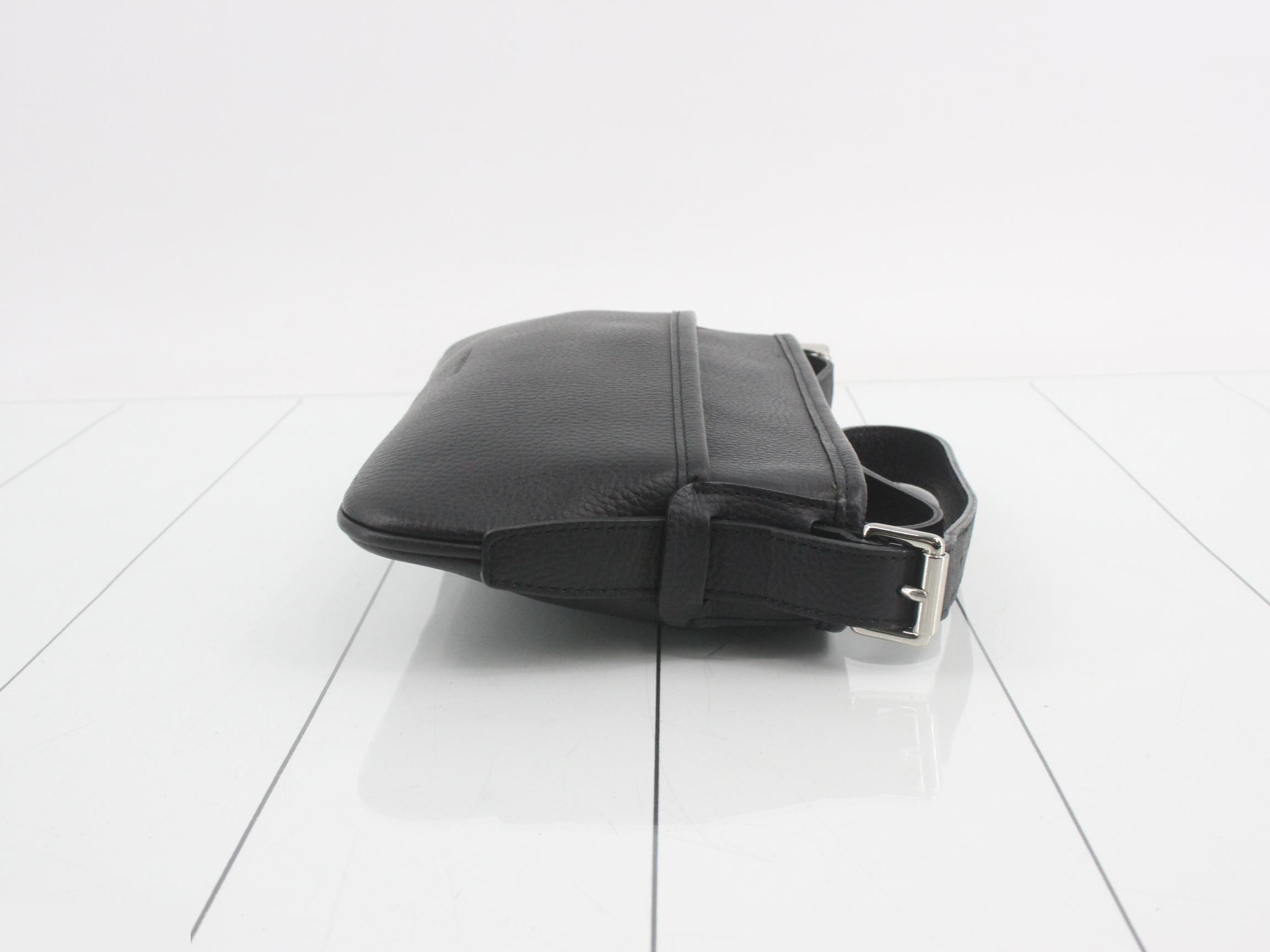 shoulder bag, leather, black — view 3