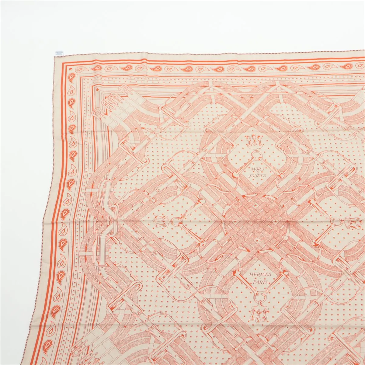Carre Géant Mors a Jouets Horse Bit Stole Cashmere x Silk Orange — view 2