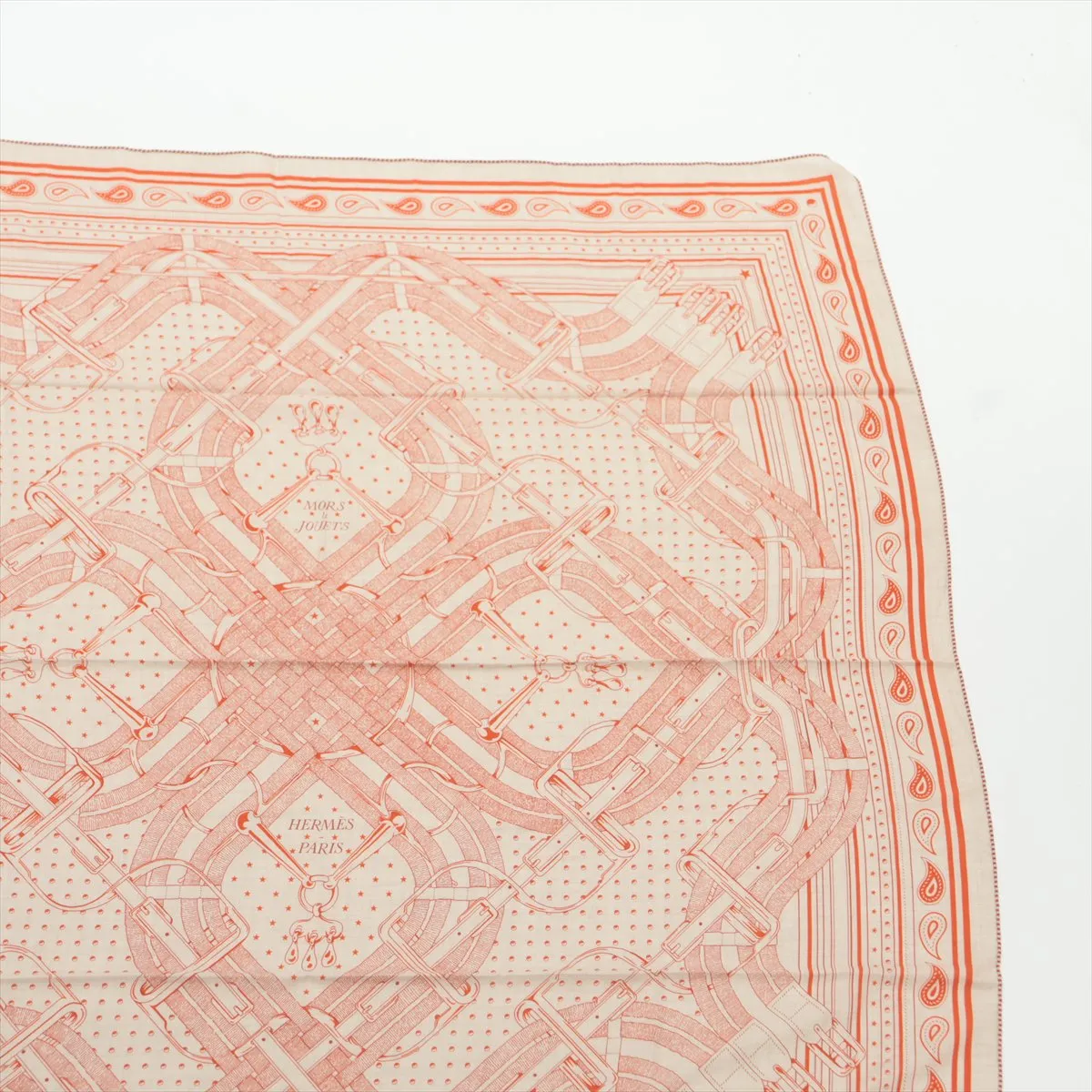 Carre Géant Mors a Jouets Horse Bit Stole Cashmere x Silk Orange — view 3