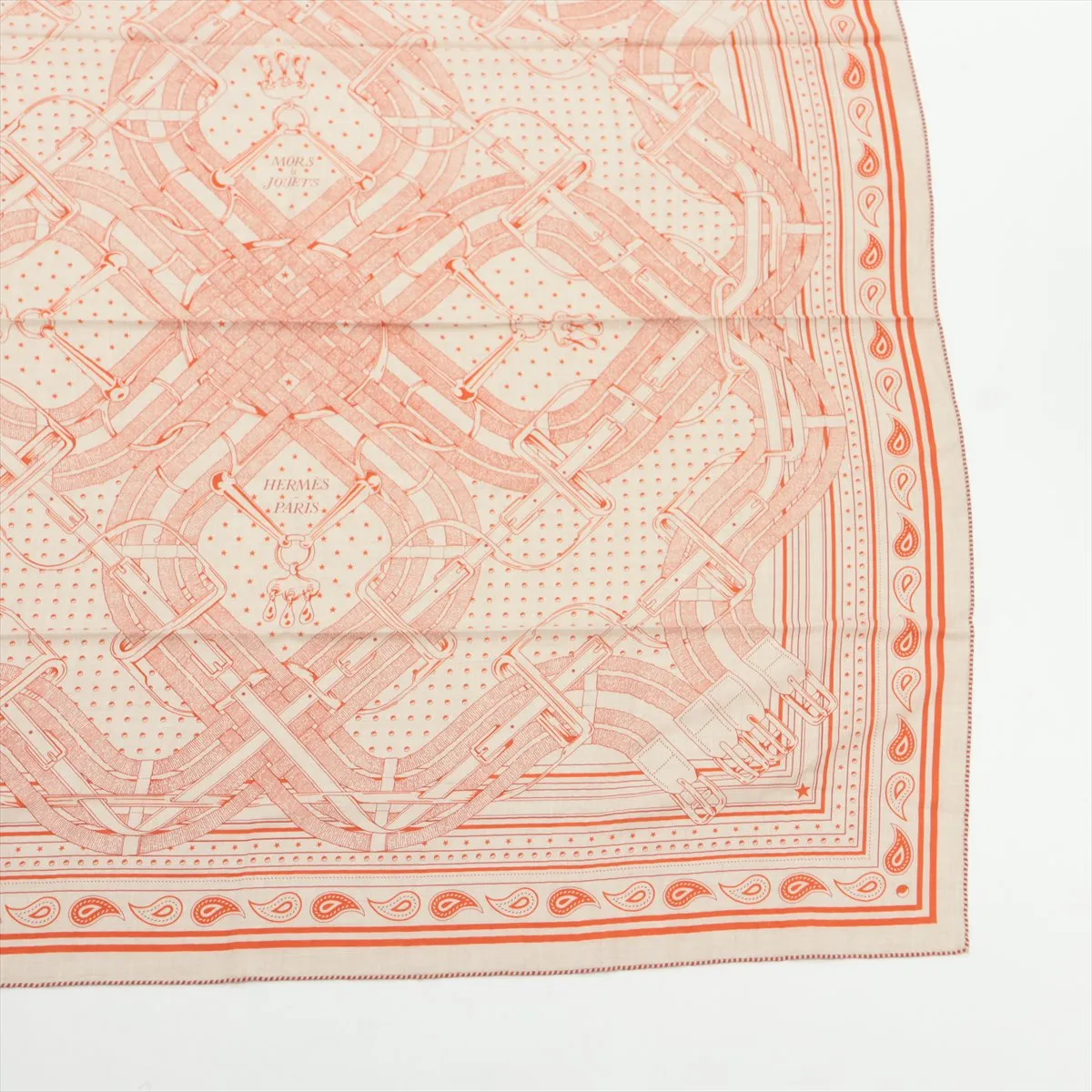 Carre Géant Mors a Jouets Horse Bit Stole Cashmere x Silk Orange — view 4
