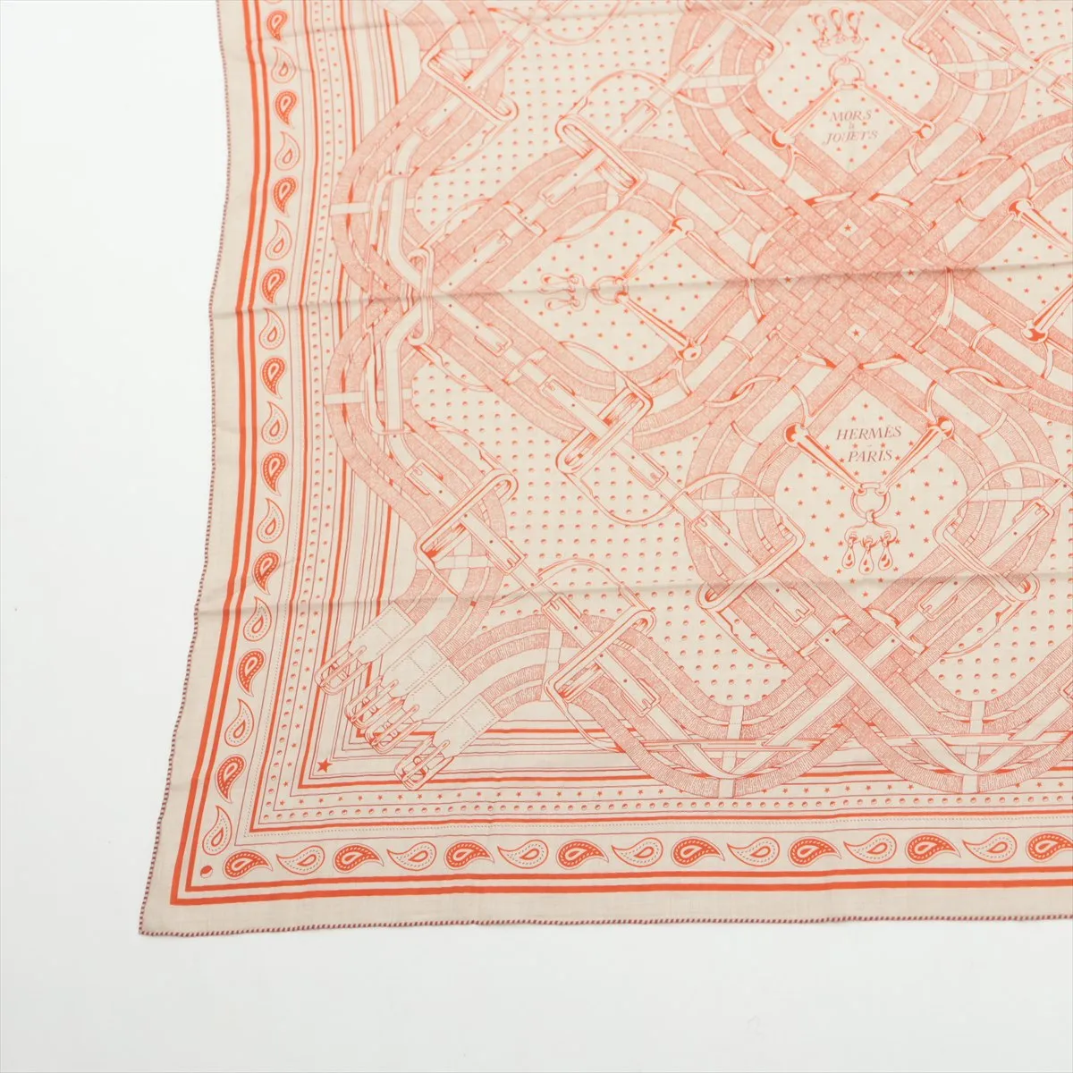 Carre Géant Mors a Jouets Horse Bit Stole Cashmere x Silk Orange — view 5