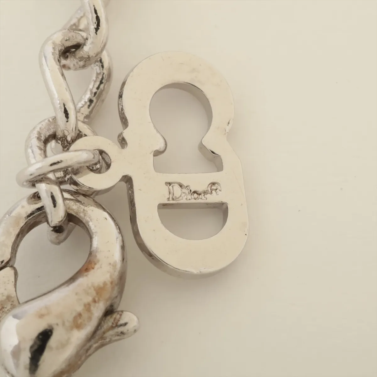CD Logo Necklace Metal Silver — view 4