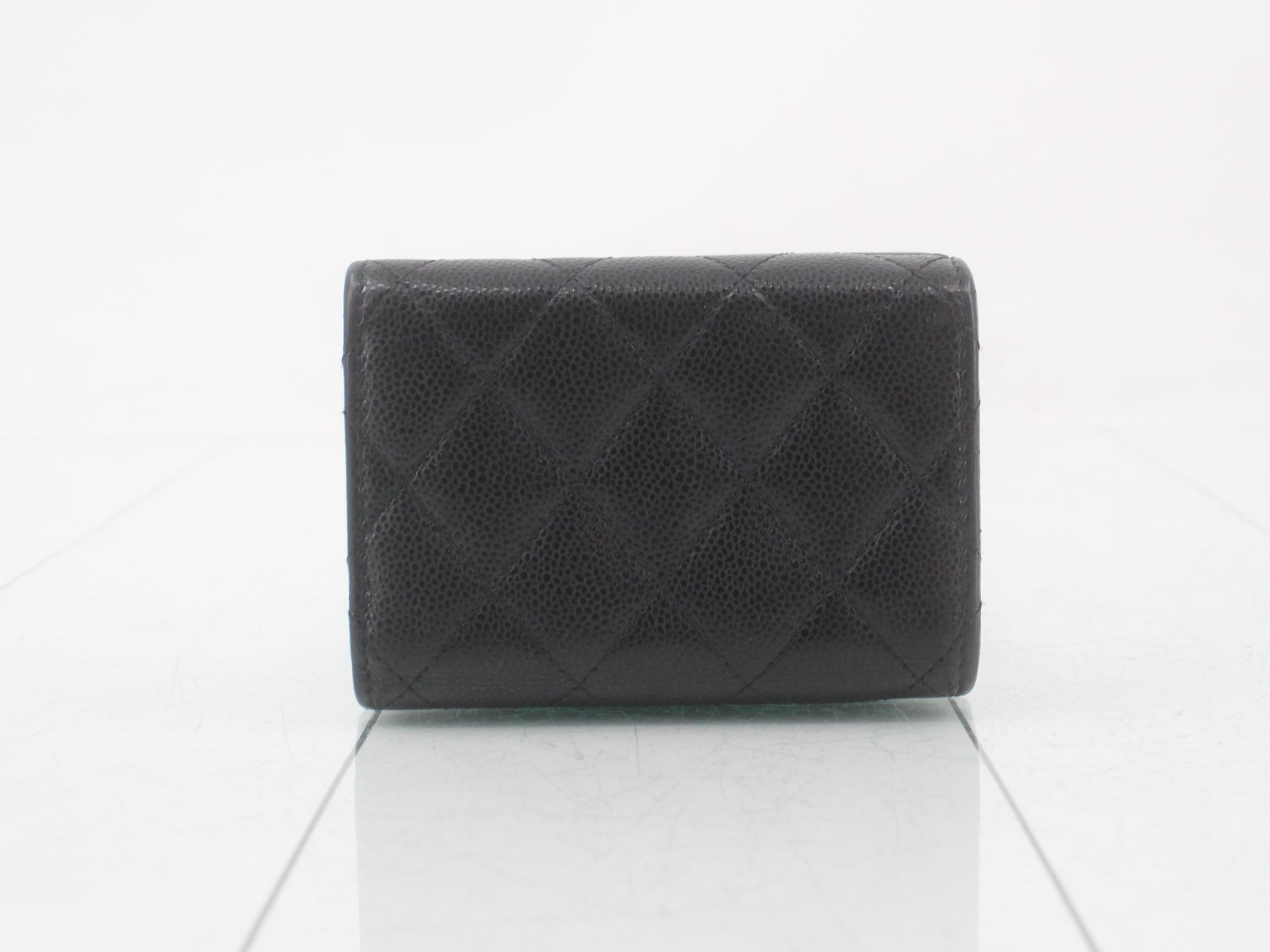Matelassé Caviar Folding Wallet with Random Sticker — view 2