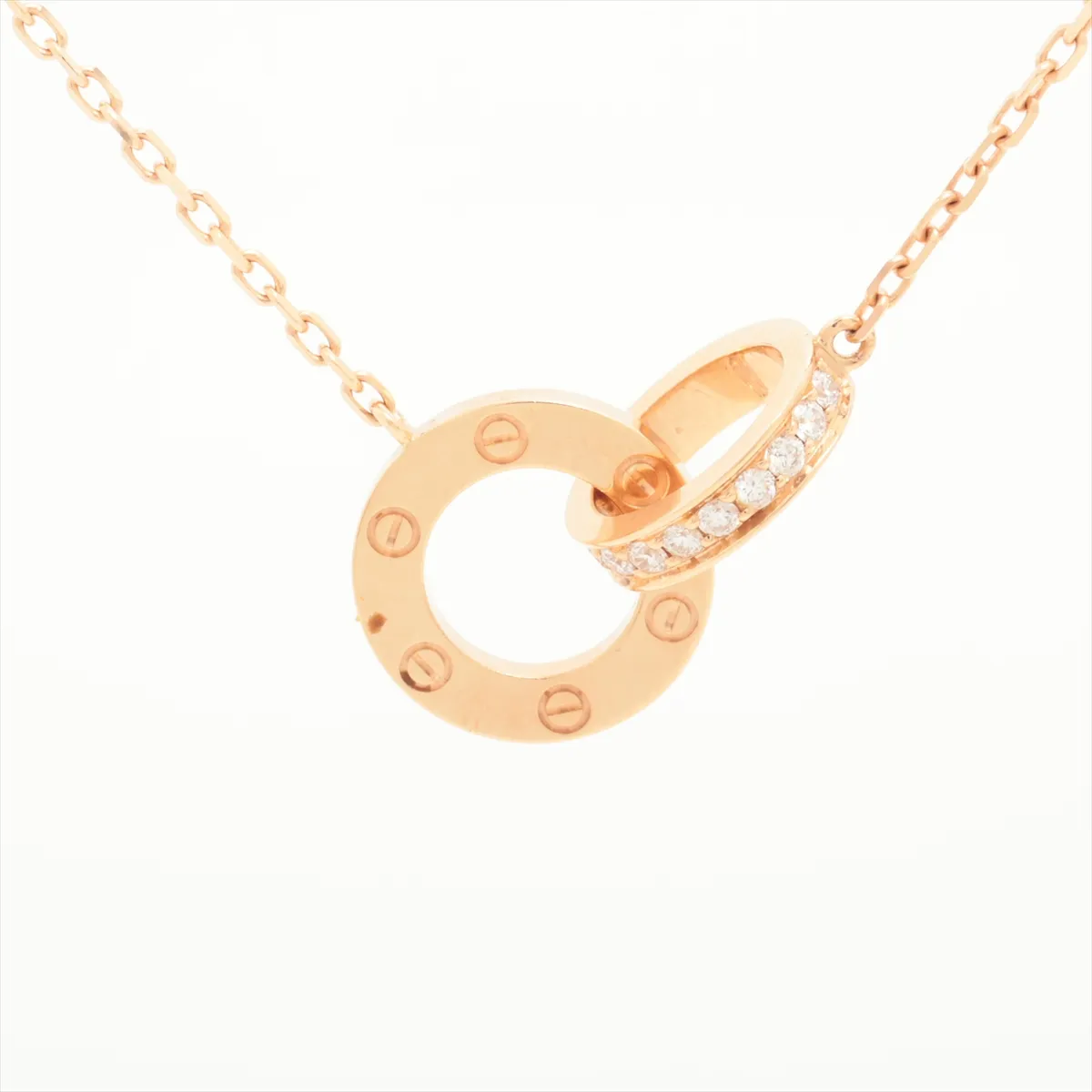 Love Oval-Shaped Diamond Necklace, 750 (PG), 5.7g, OKX700 — view 2