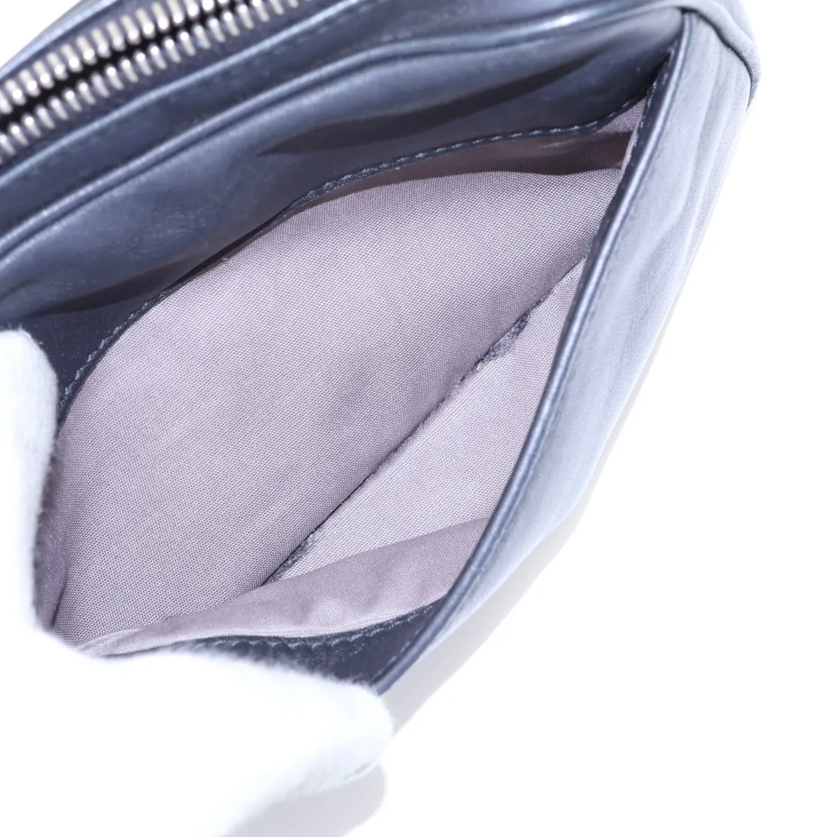 Intrecciato Leather Body Bag, Black — view 7