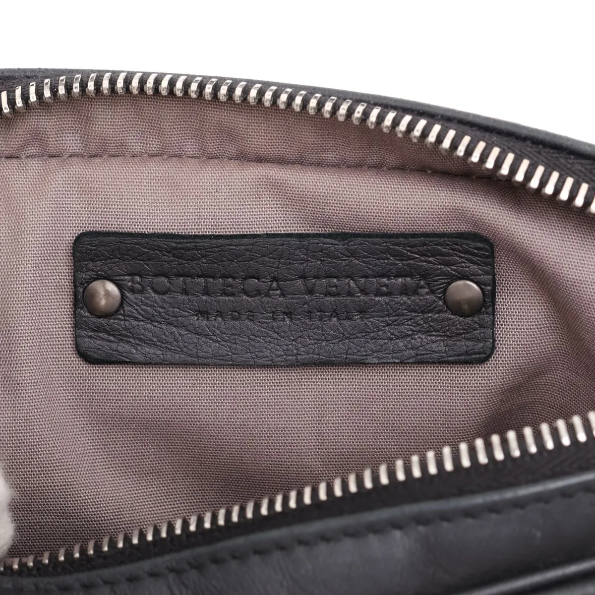 Intrecciato Leather Body Bag, Black — view 8