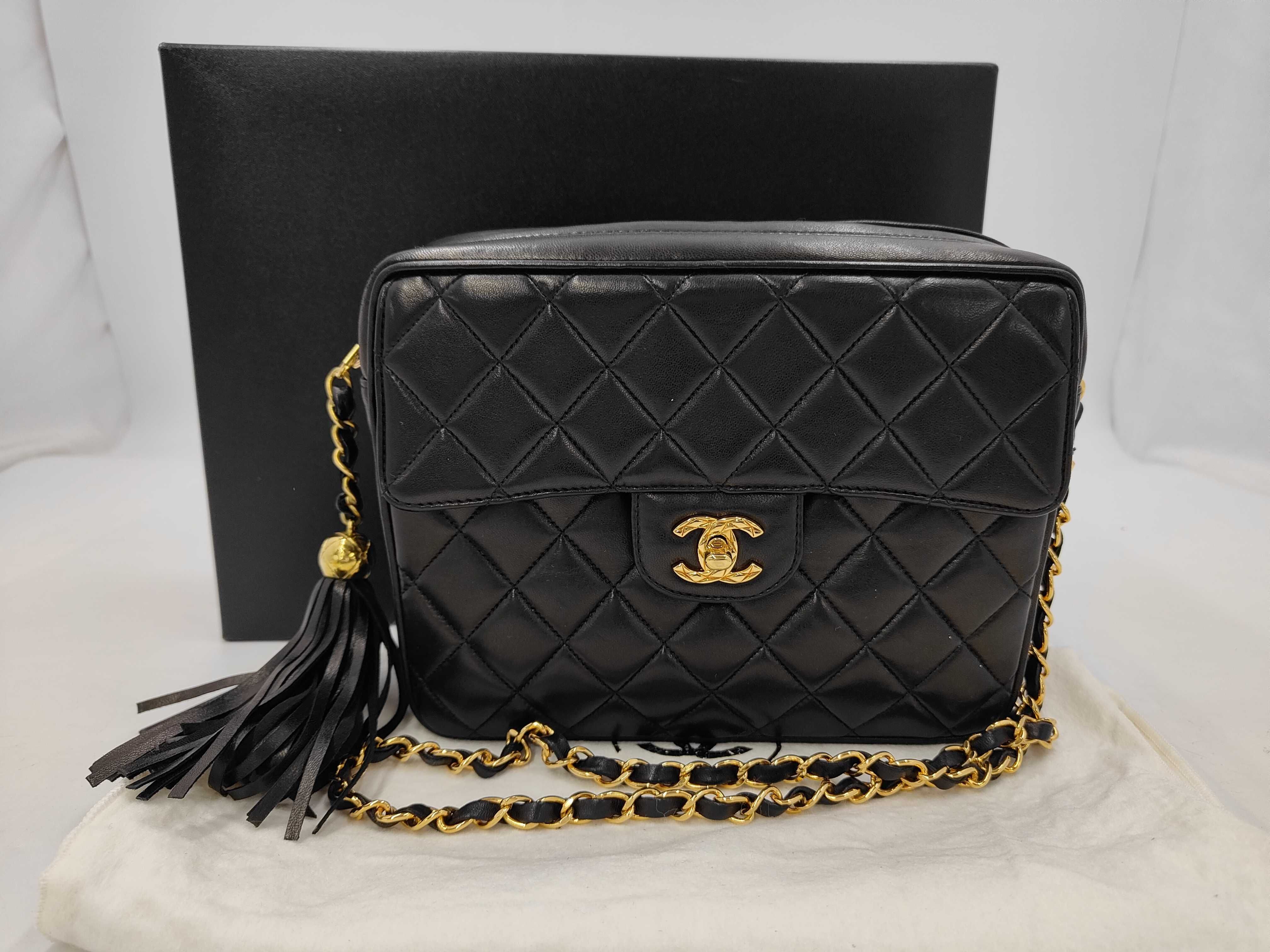 Lambskin Matelassé Turnlock Fringe Chain Shoulder Bag