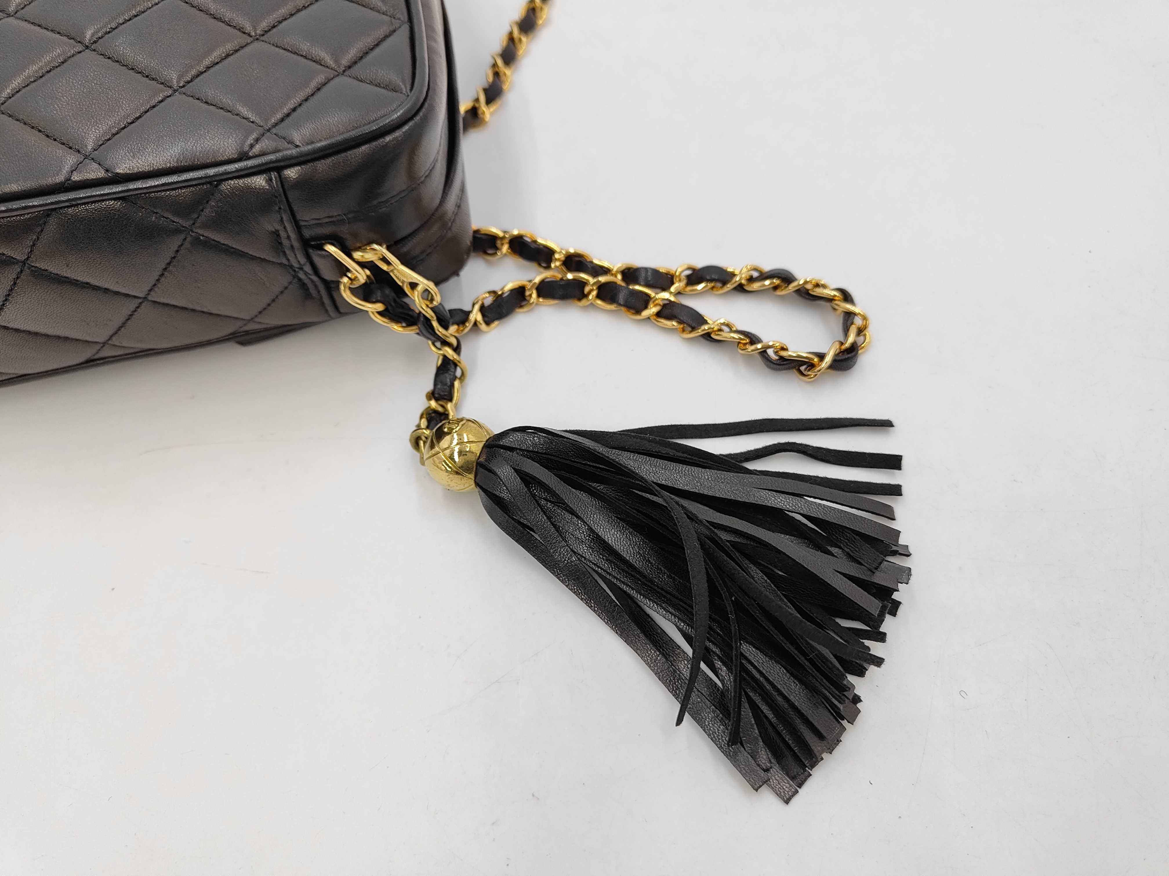 Lambskin Matelassé Turnlock Fringe Chain Shoulder Bag — view 5