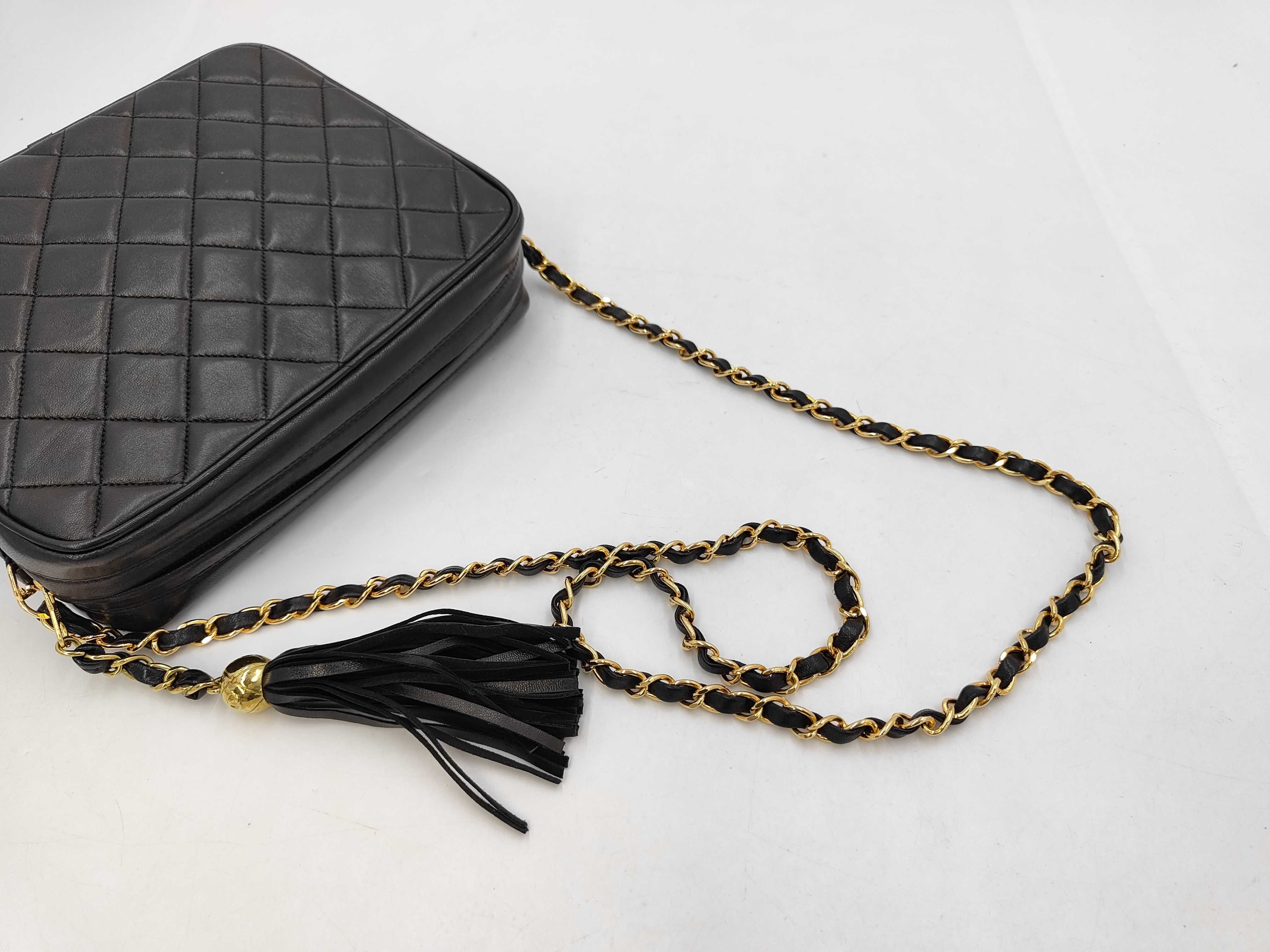 Lambskin Matelassé Turnlock Fringe Chain Shoulder Bag — view 6