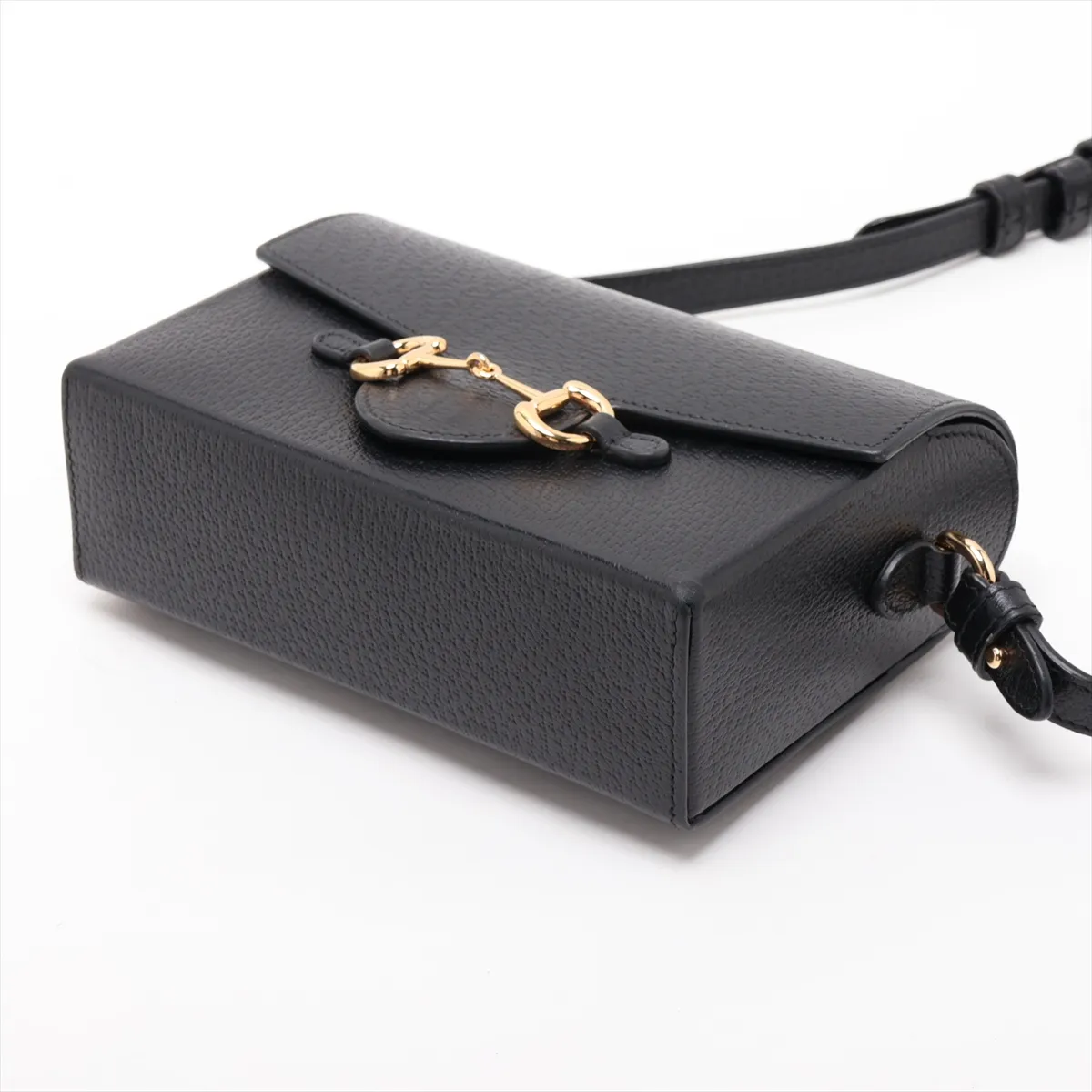 Horsebit 1955 Leather Shoulder Bag, Black, 732314 — view 3