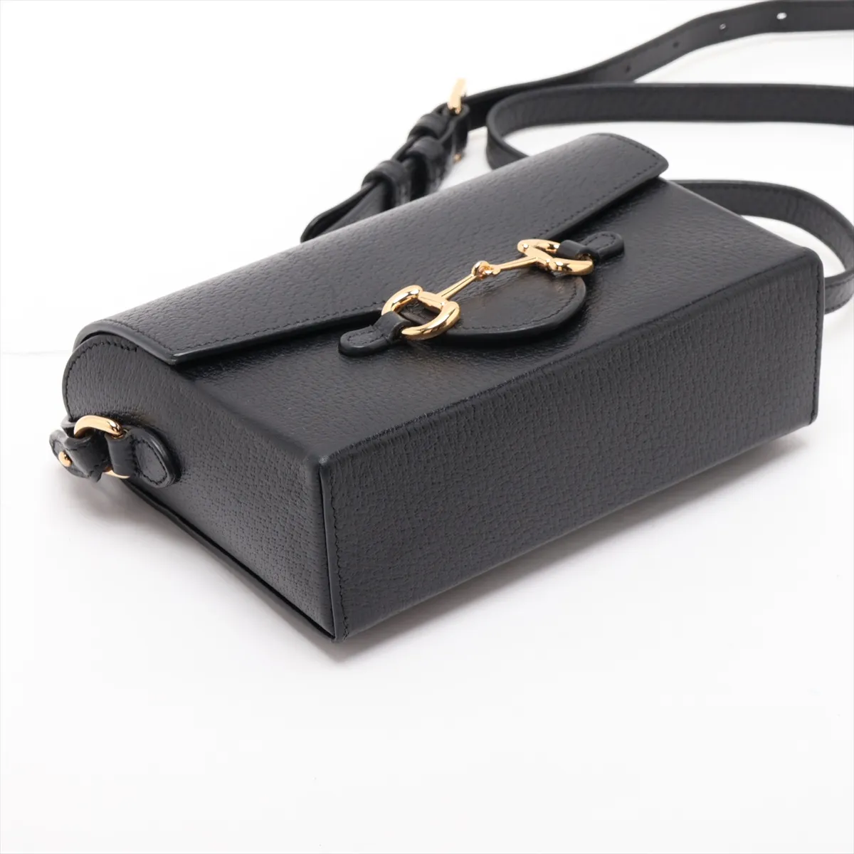 Horsebit 1955 Leather Shoulder Bag, Black, 732314 — view 4