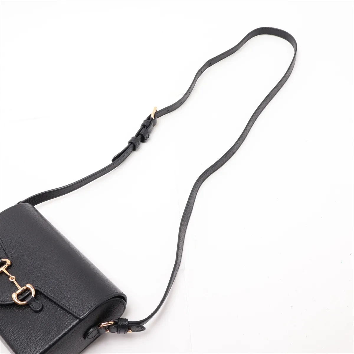 Horsebit 1955 Leather Shoulder Bag, Black, 732314 — view 5