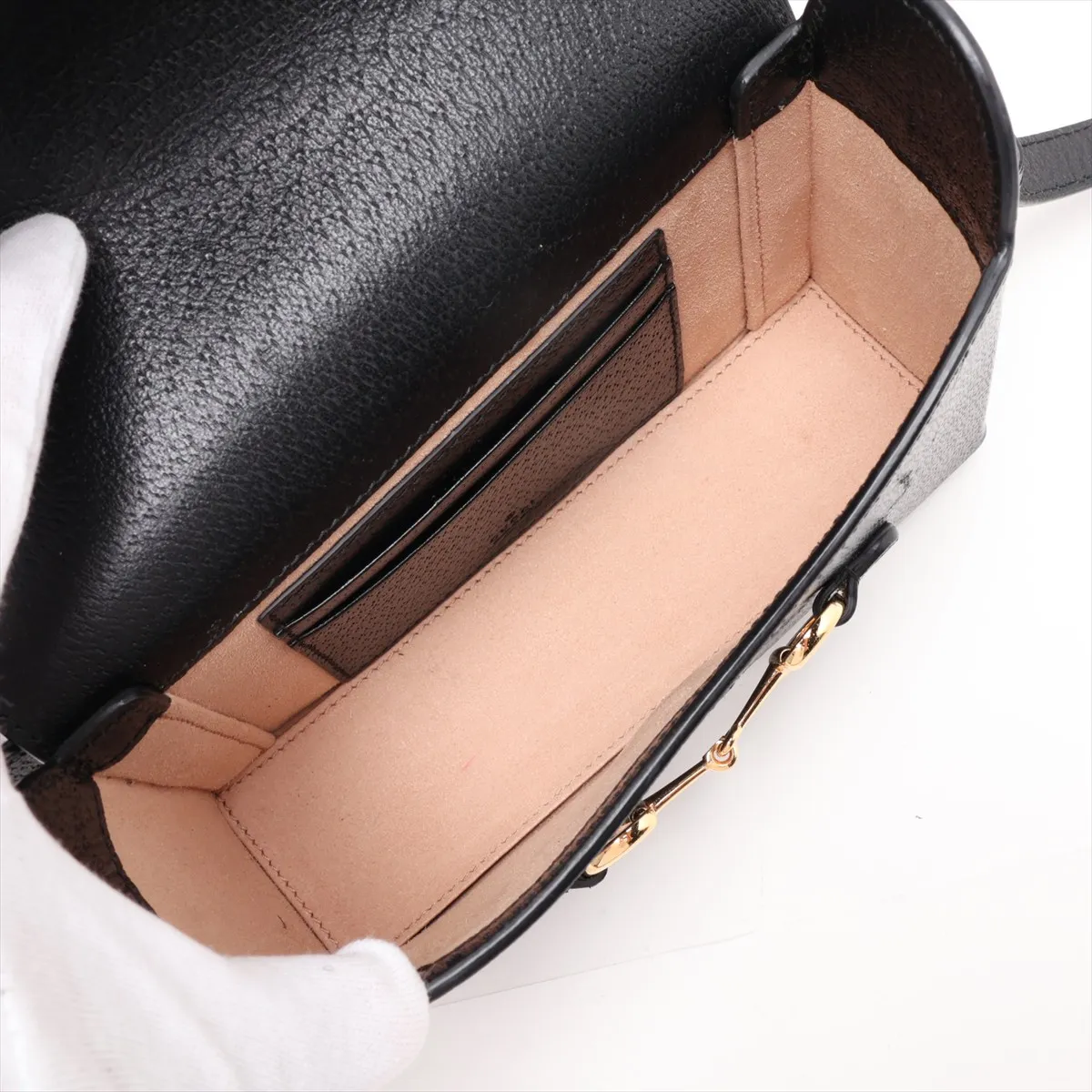 Horsebit 1955 Leather Shoulder Bag, Black, 732314 — view 6