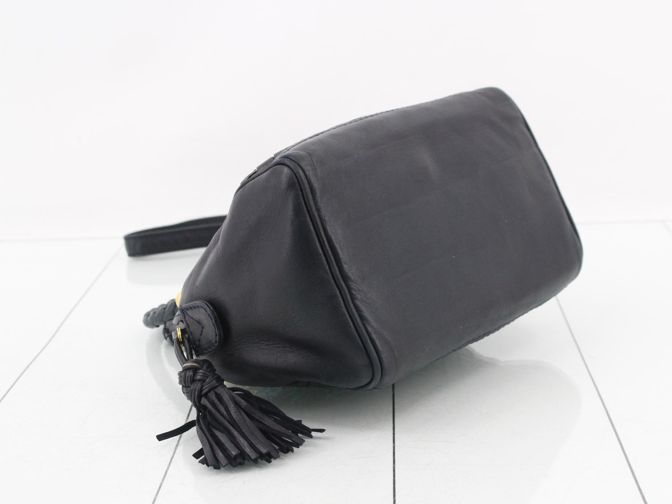 Intrecciato 2-Way Mini Boston Shoulder Bag with Gold Hardware — view 5