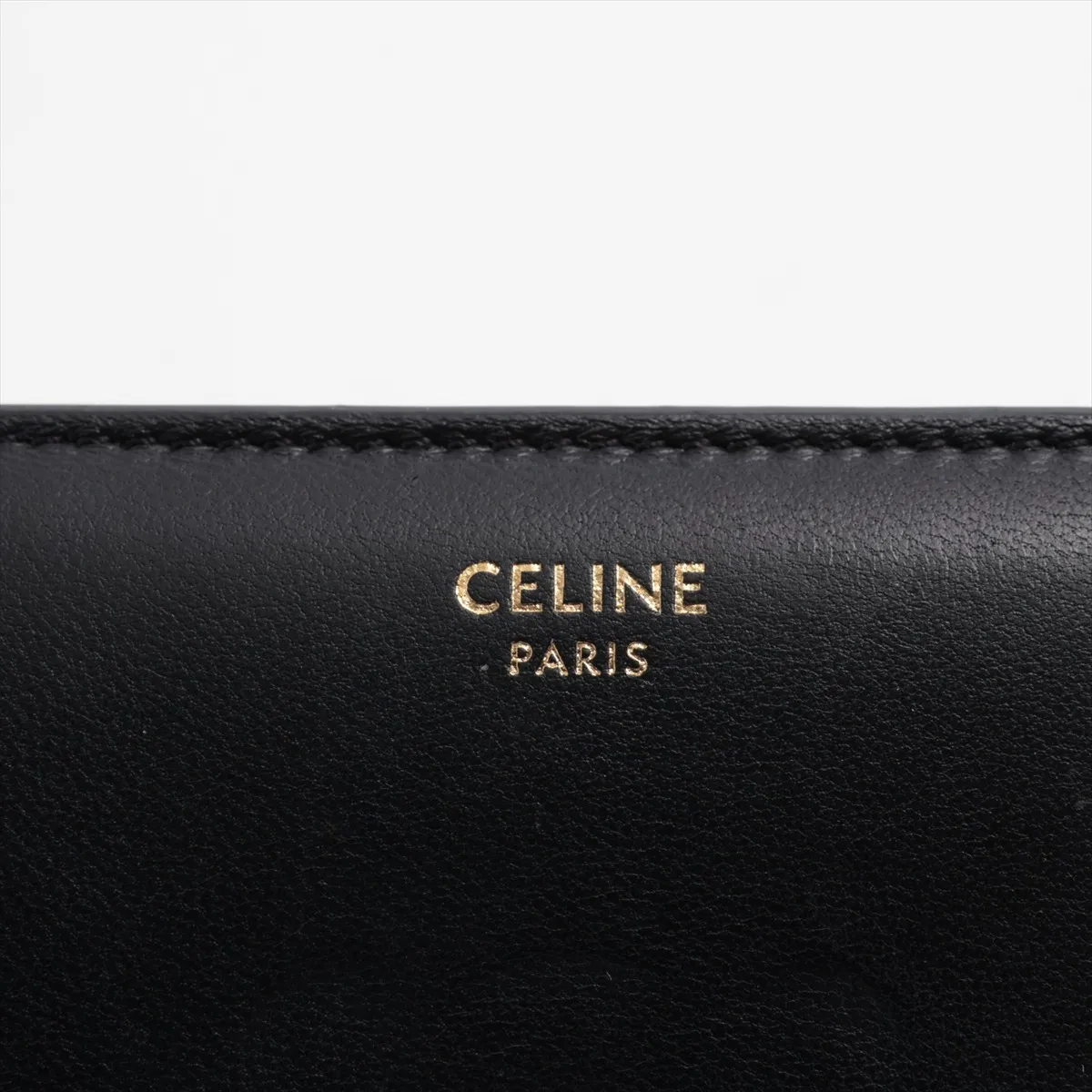 Triomphe Small Flap Wallet Leather Compact Wallet Black — view 9