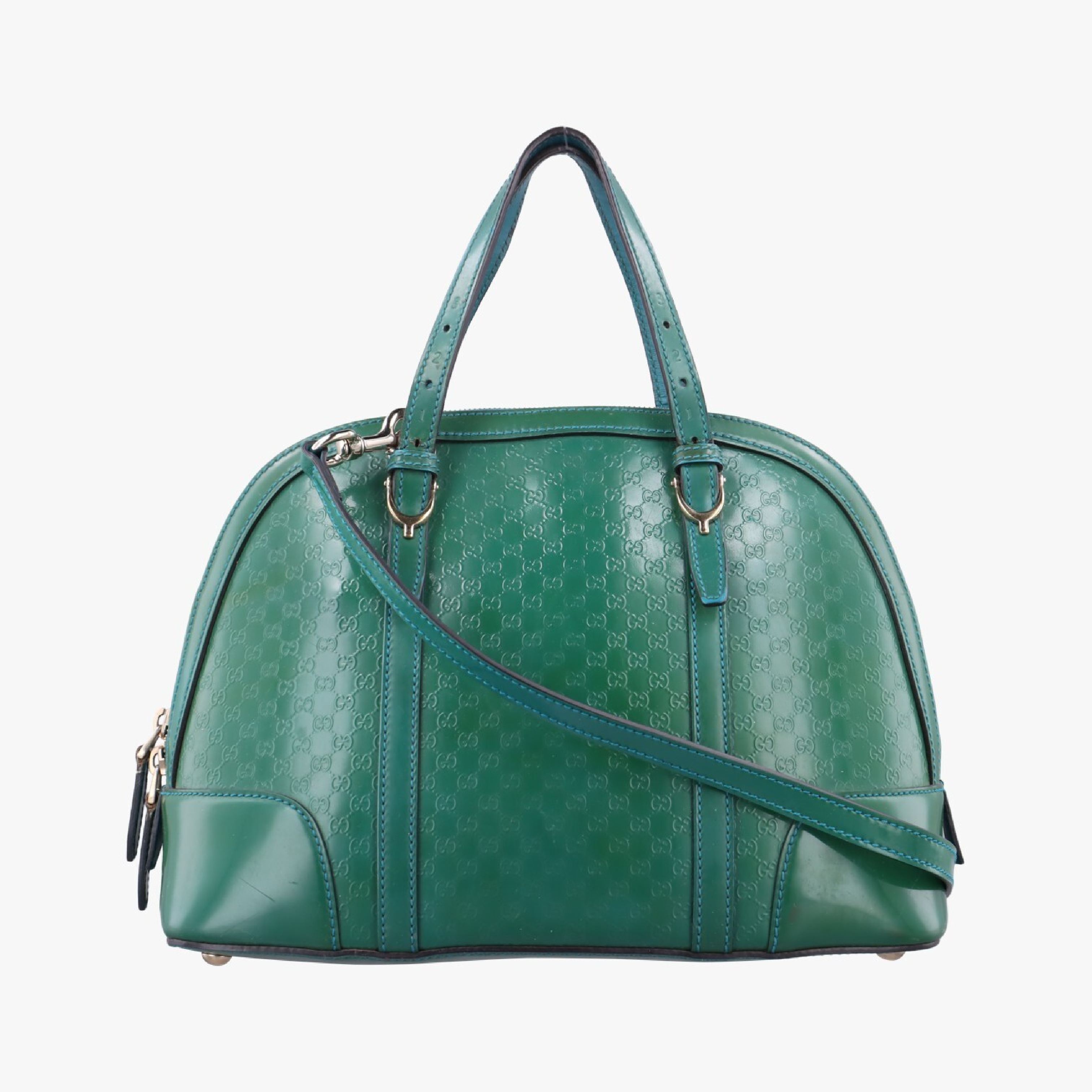 Microguccissima Green Patent Leather Shoulder Bag 309617 D016515121